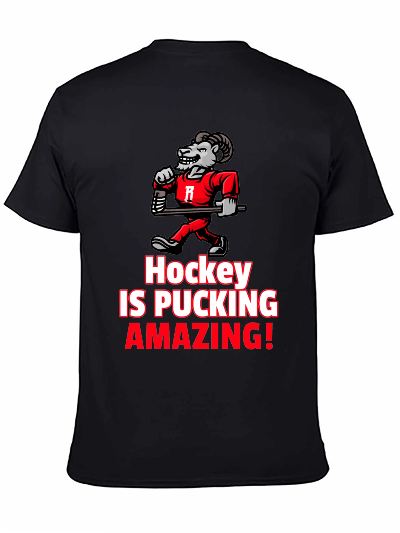 Black Hockey is Pucking Amazing T-Shirt view 4