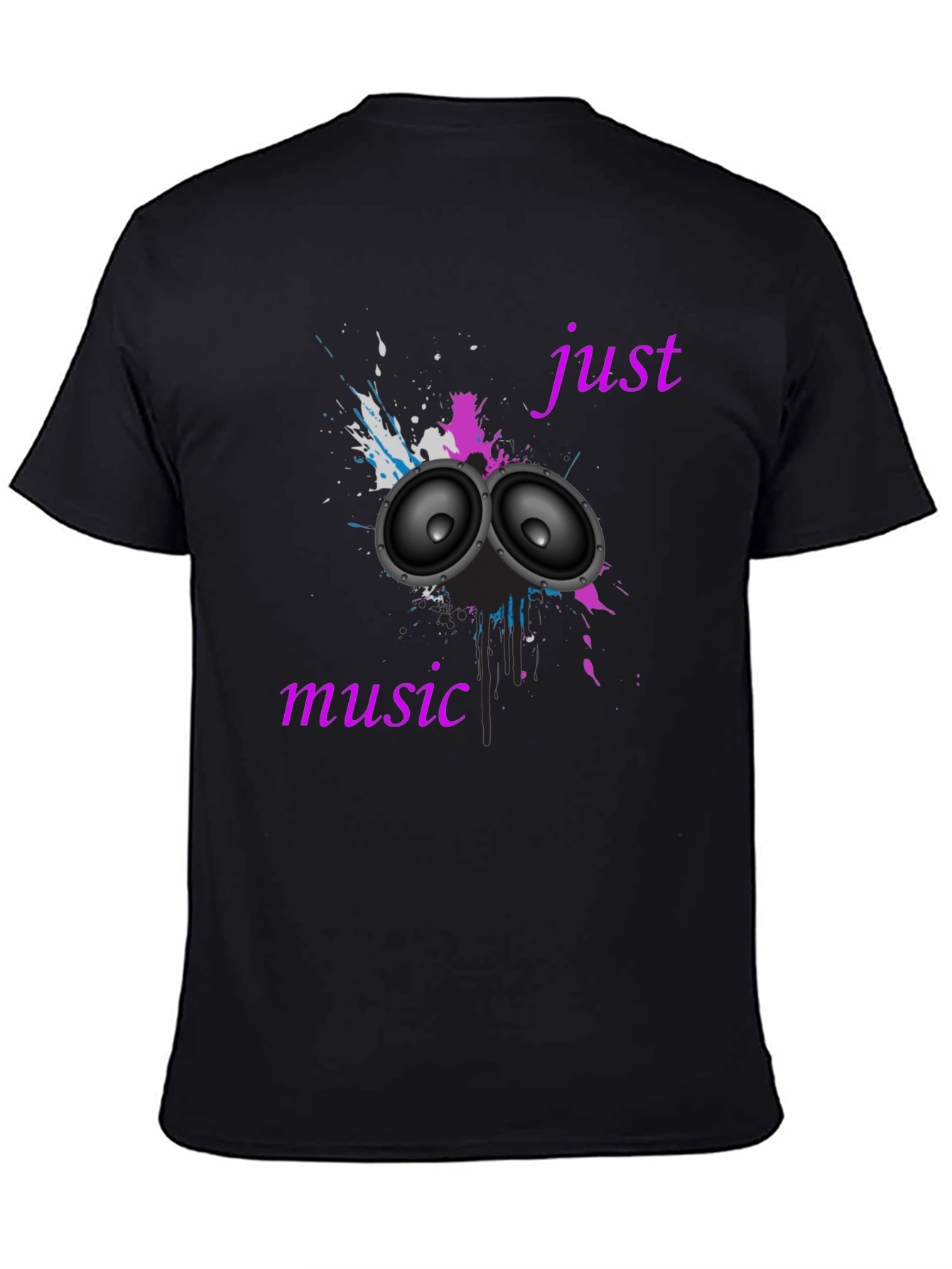 Black Just Music Black T-Shirt view 4