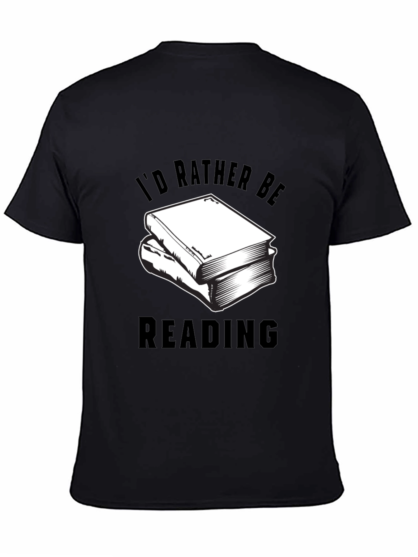Black I'd Rather Be Reading Graphic Tee view 4