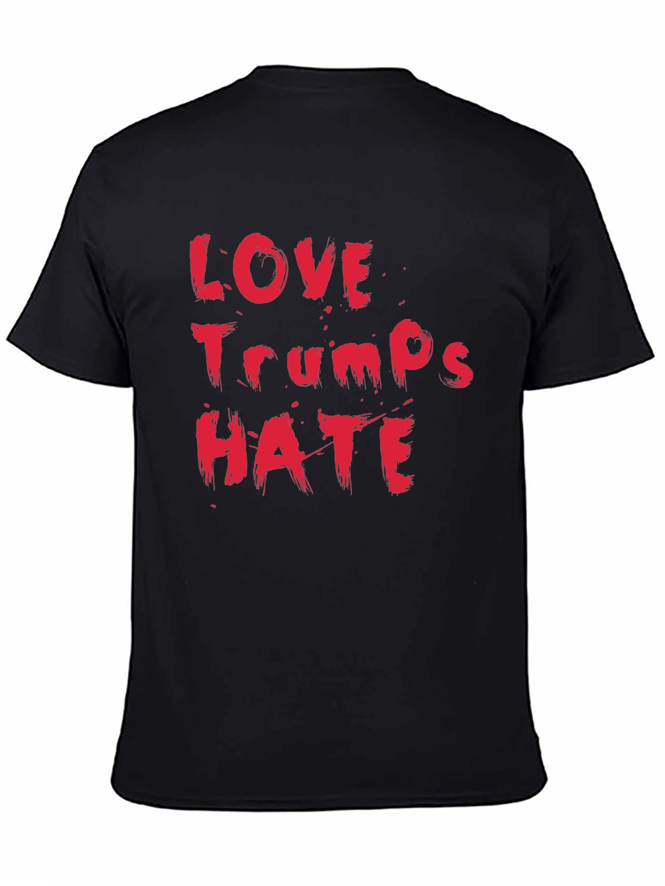 Black Love Trumps Hate Black Cotton T-Shirt view 4