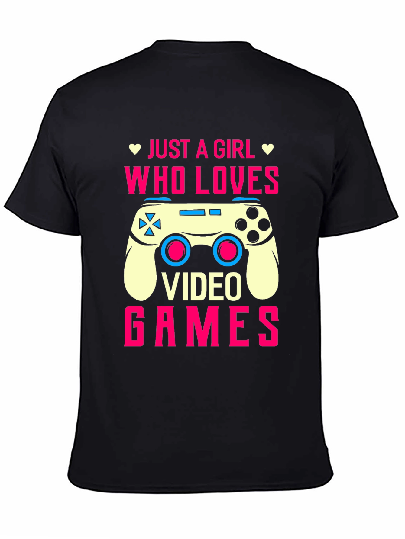 Black Just A Girl Who Loves Video Games T-Shirt view 4