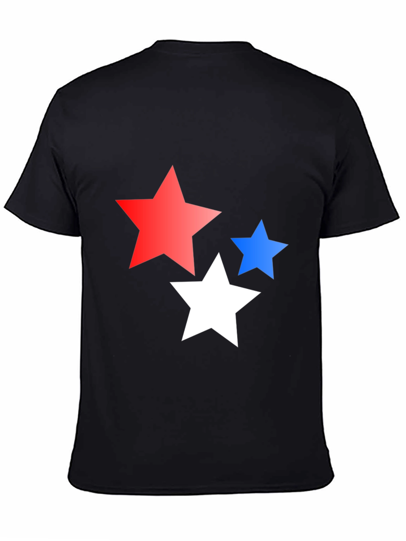 Black Stars Graphic Print Black T-Shirt view 4