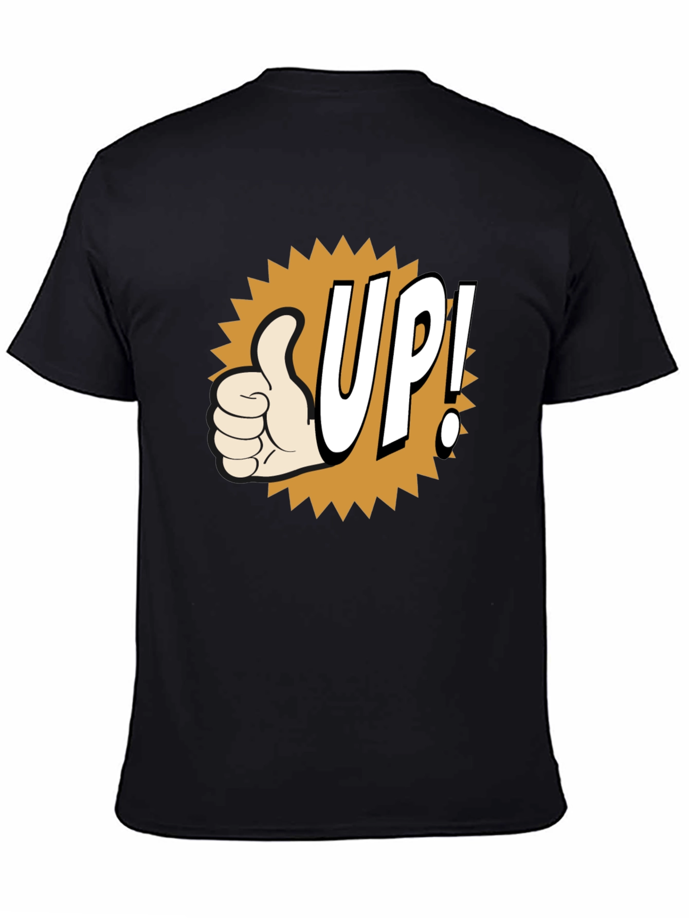 Black Thumbs Up! Graphic Tee - Black Cotton Blend view 4