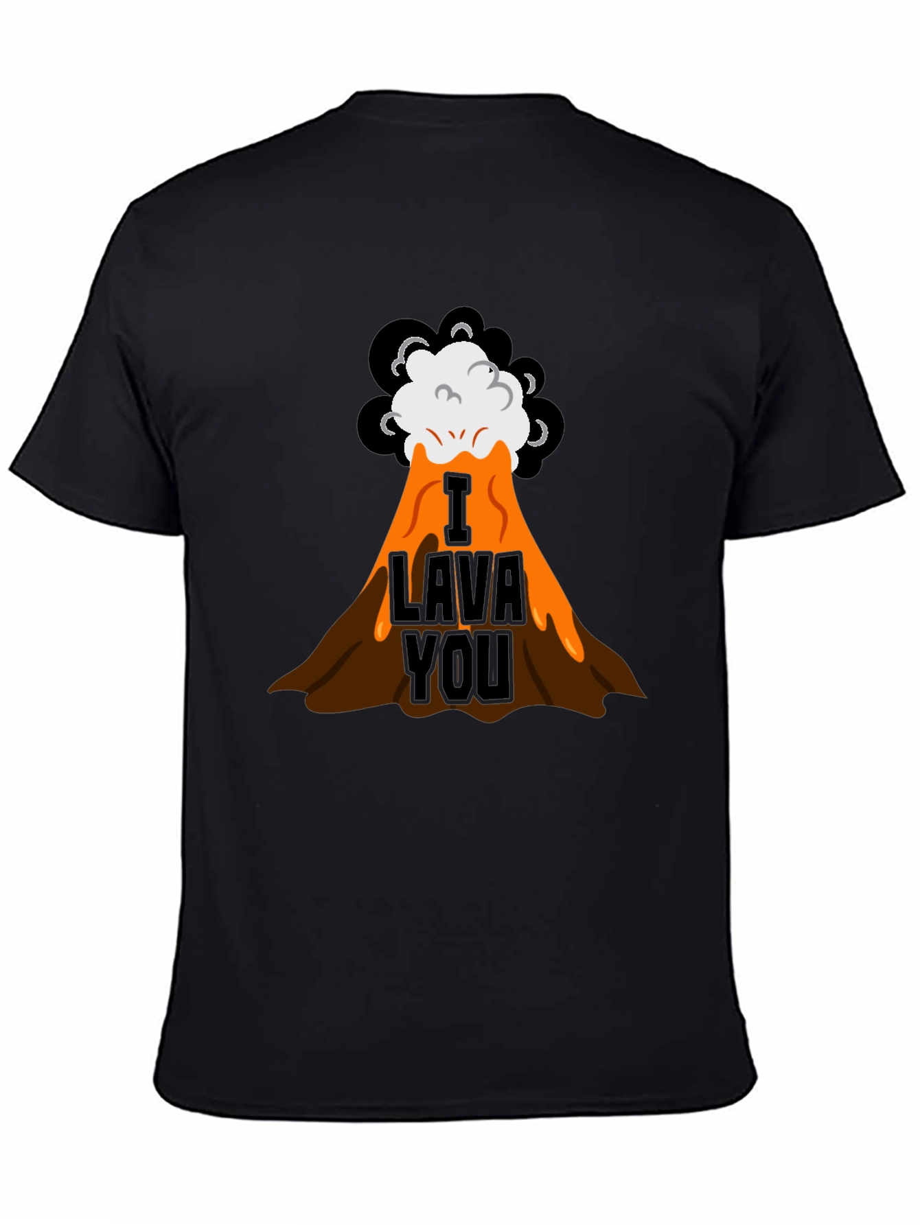 Black I Lava You Graphic Tee - Trendy Volcano Design view 4