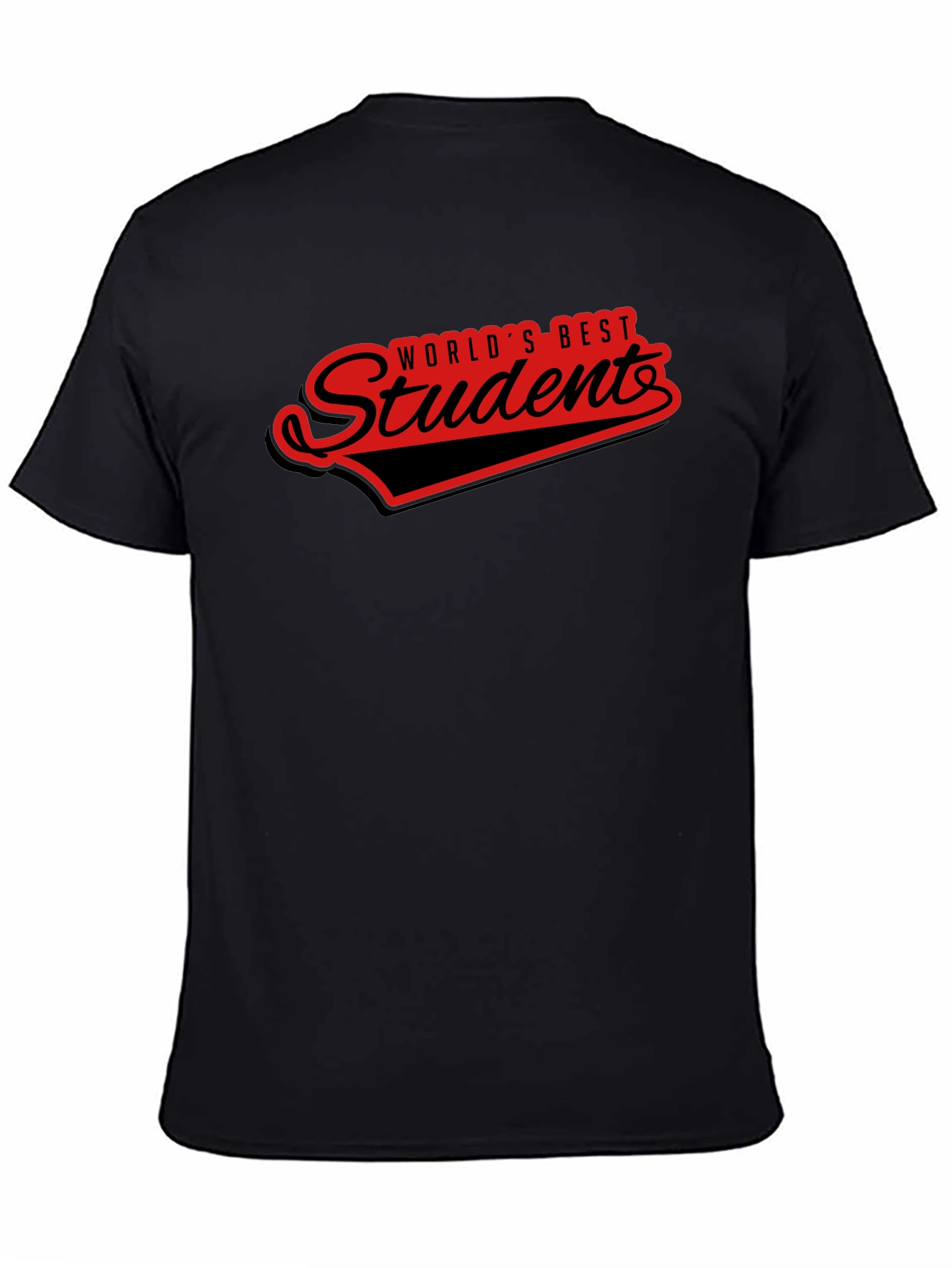 Black World's Best Student T-Shirt - Black view 4