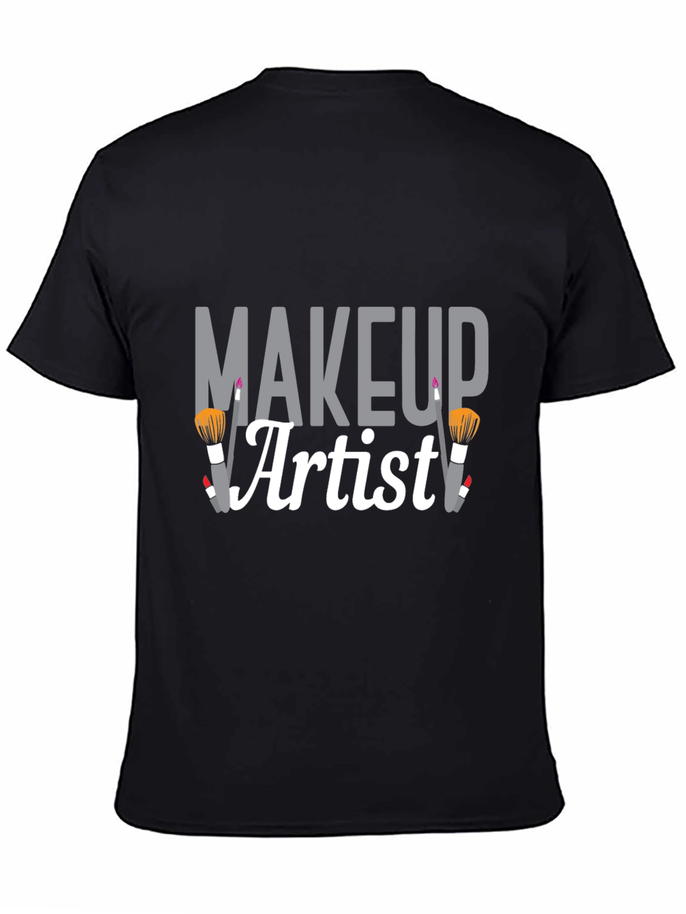 Black Makeup Artist Graphic Tee - Black Cotton T-Shirt view 4
