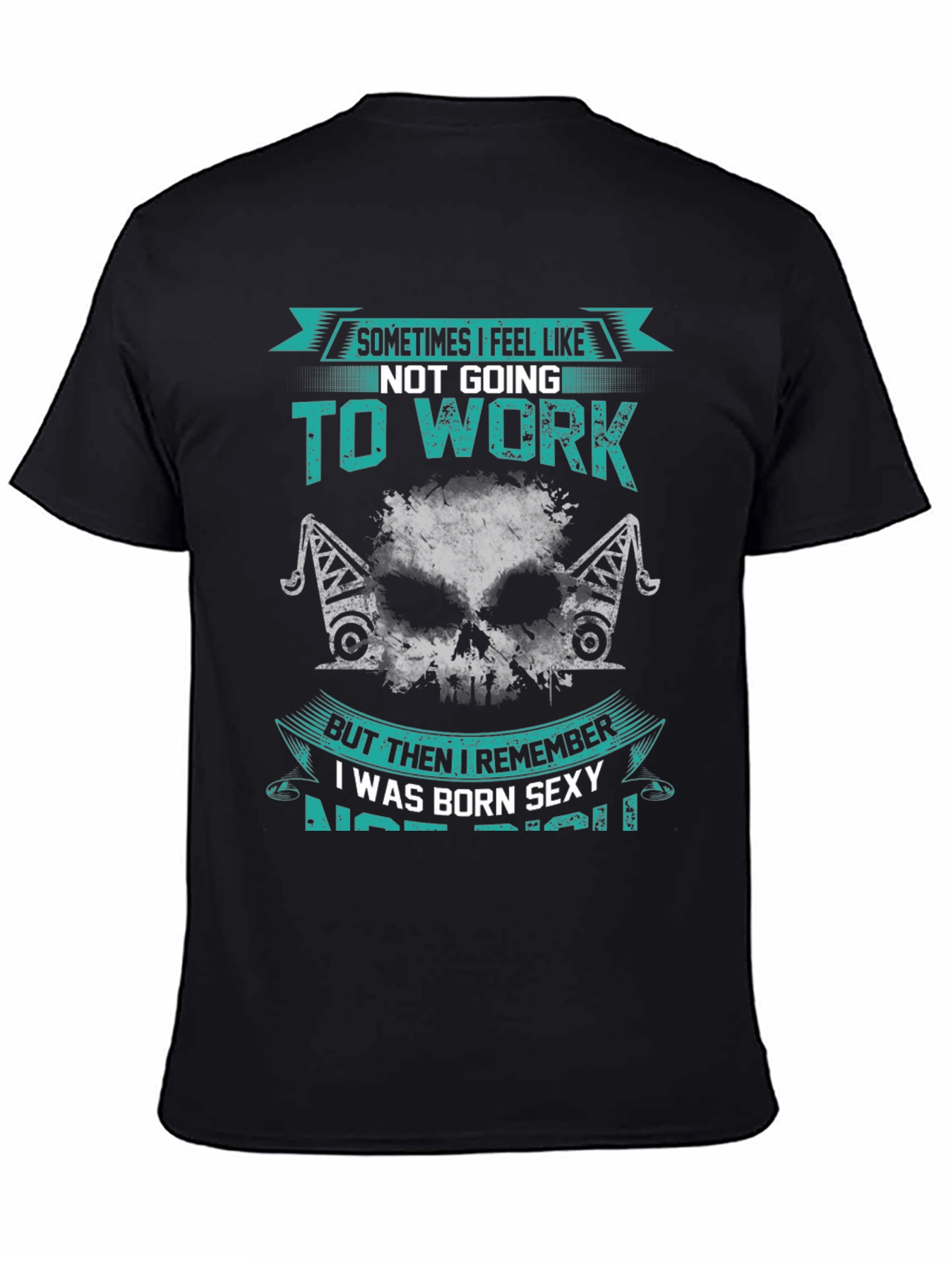 Black Funny Graphic T-Shirt: Born Sexy, Not Rich view 4