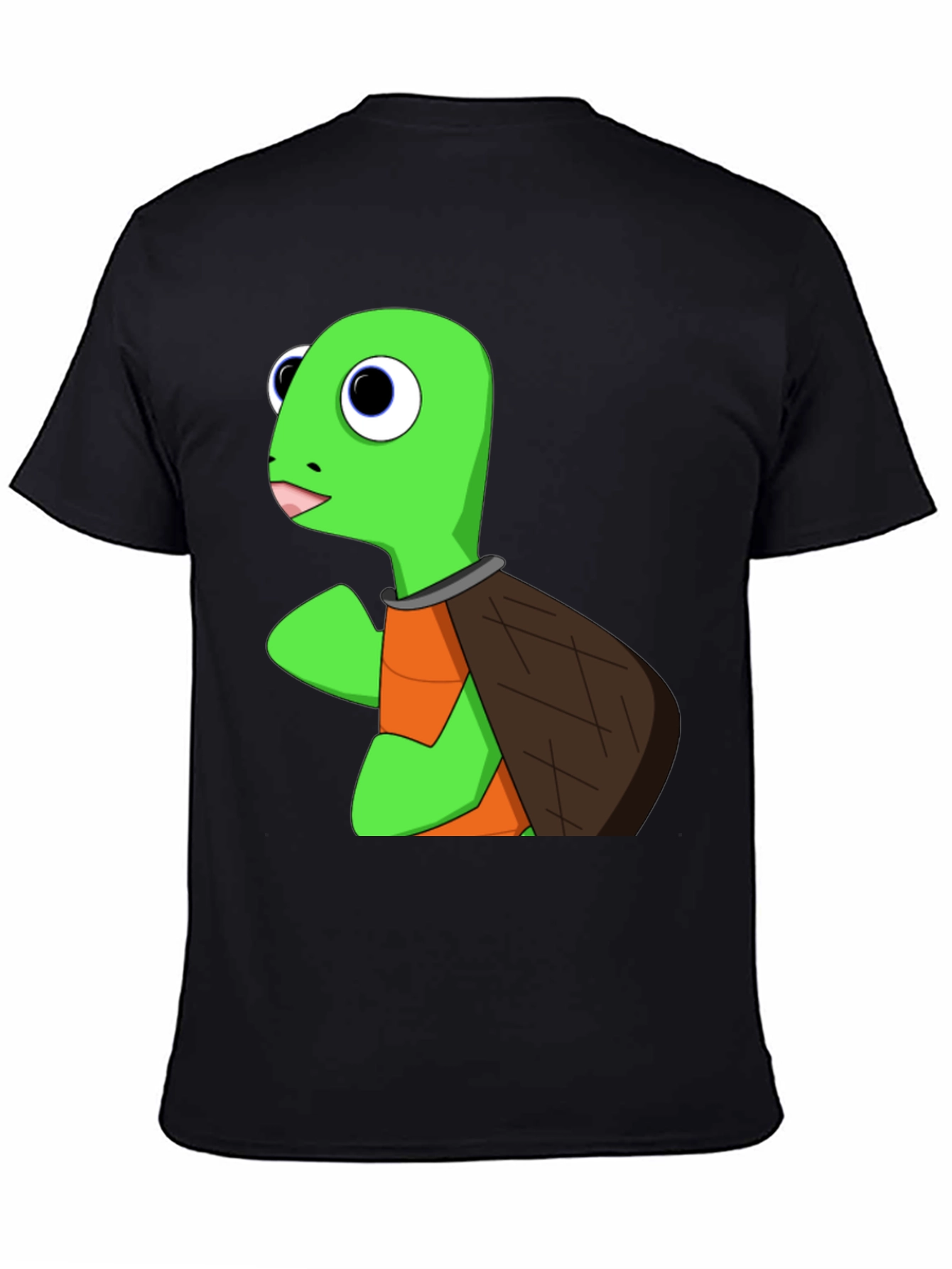 Black Cartoon Turtle Graphic Tee - Black view 4