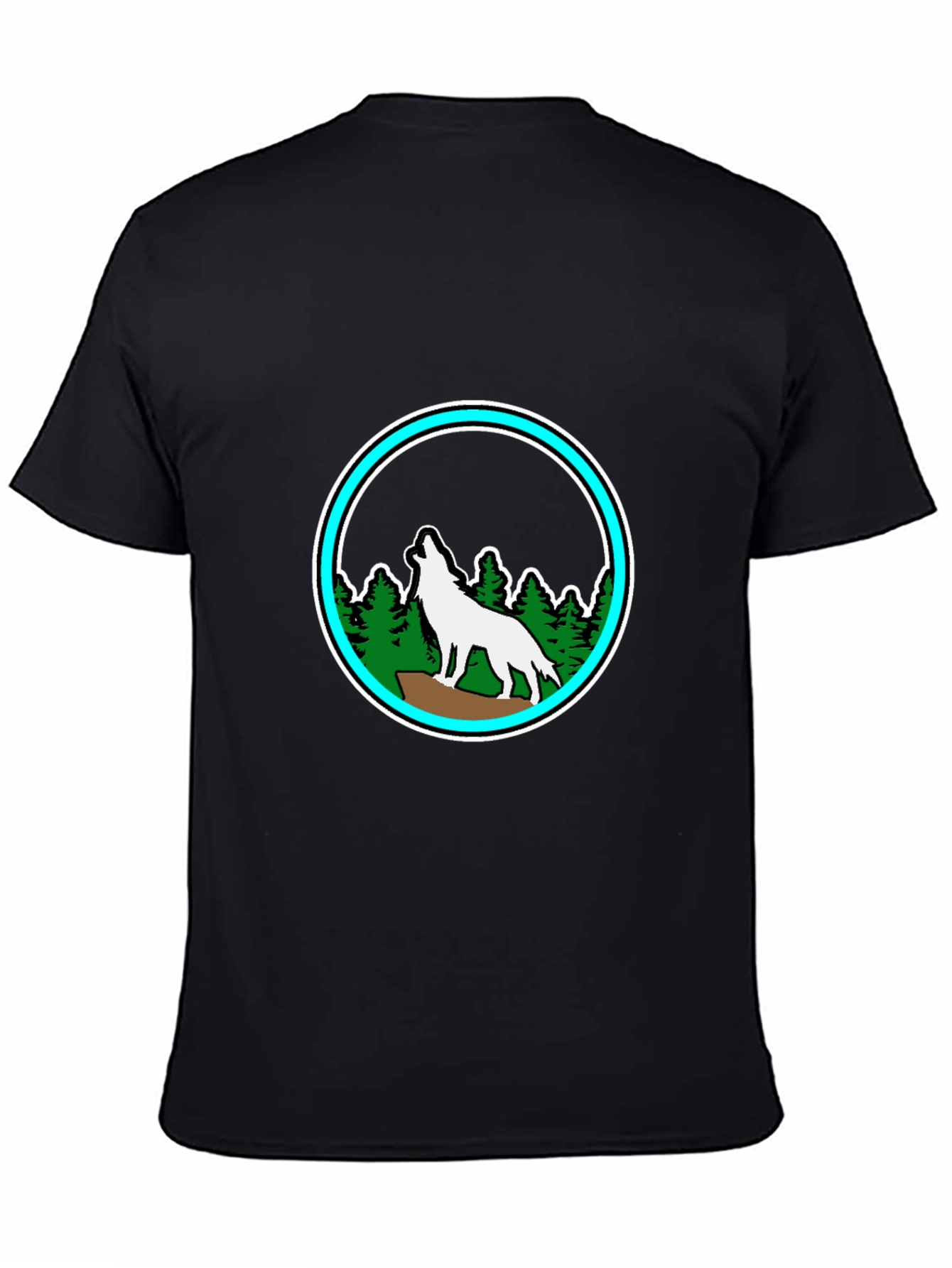 Black Wolf Howling in the Forest Graphic Tee view 4
