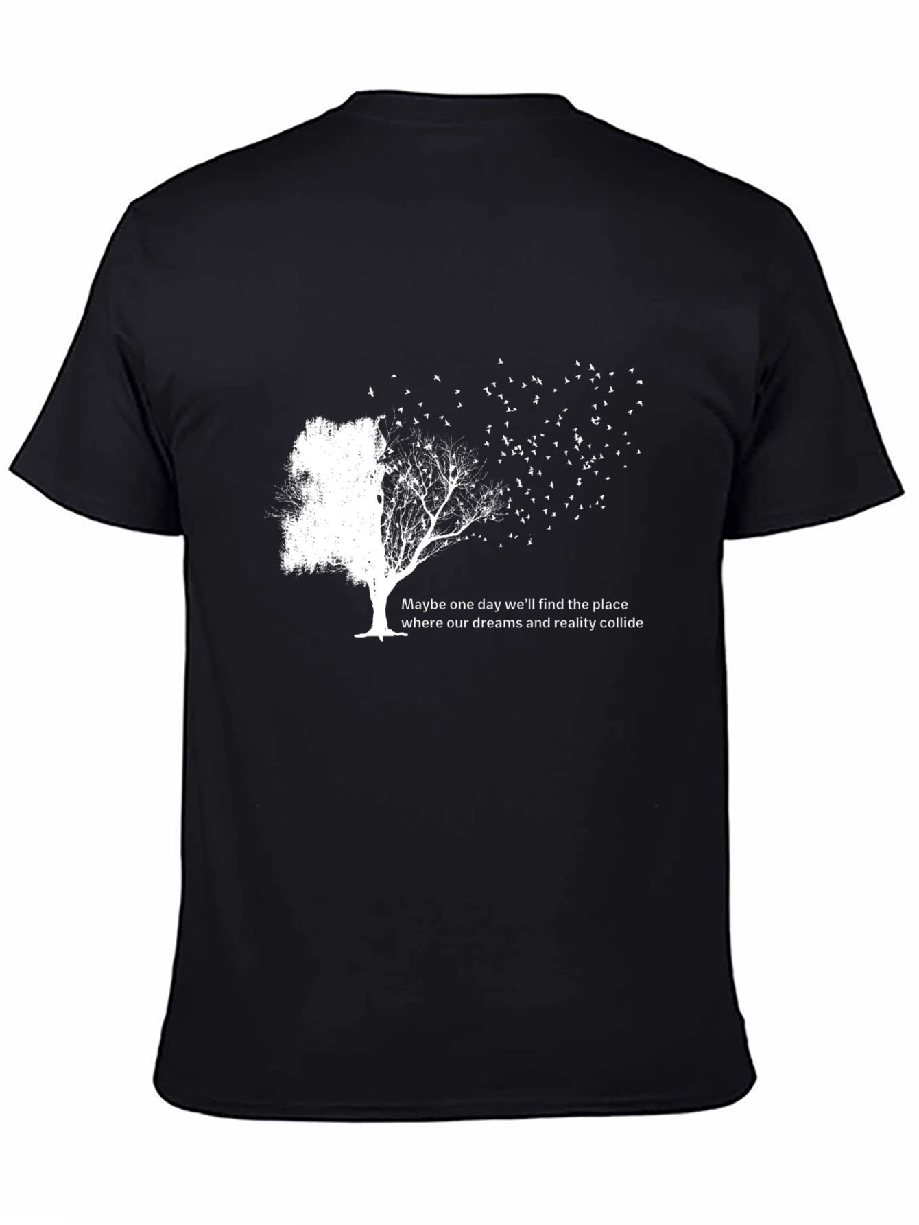 Black Dream & Reality Tree Graphic Black T-Shirt view 4