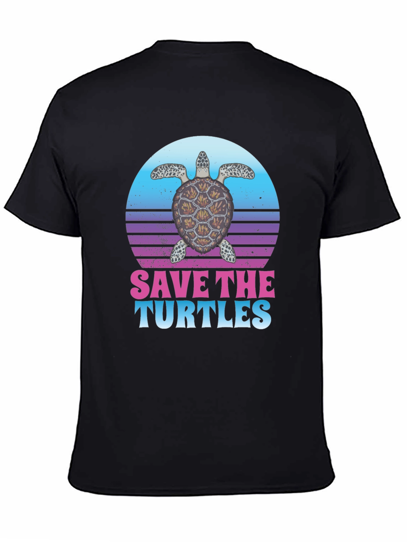 Black Save the Turtles Graphic T-Shirt view 4