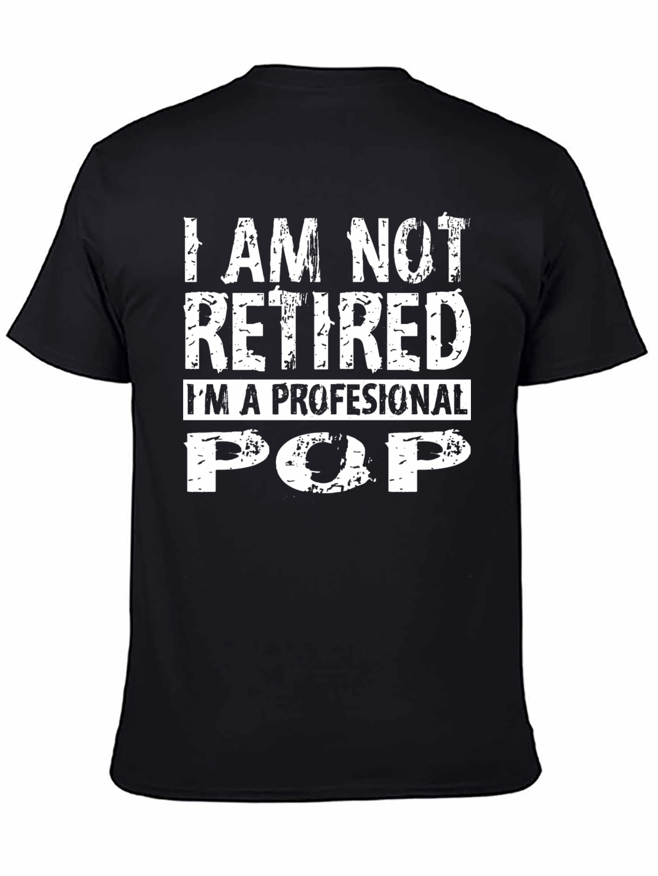 Black Professional Pop Graphic Tee - Black Cotton T-Shirt view 4