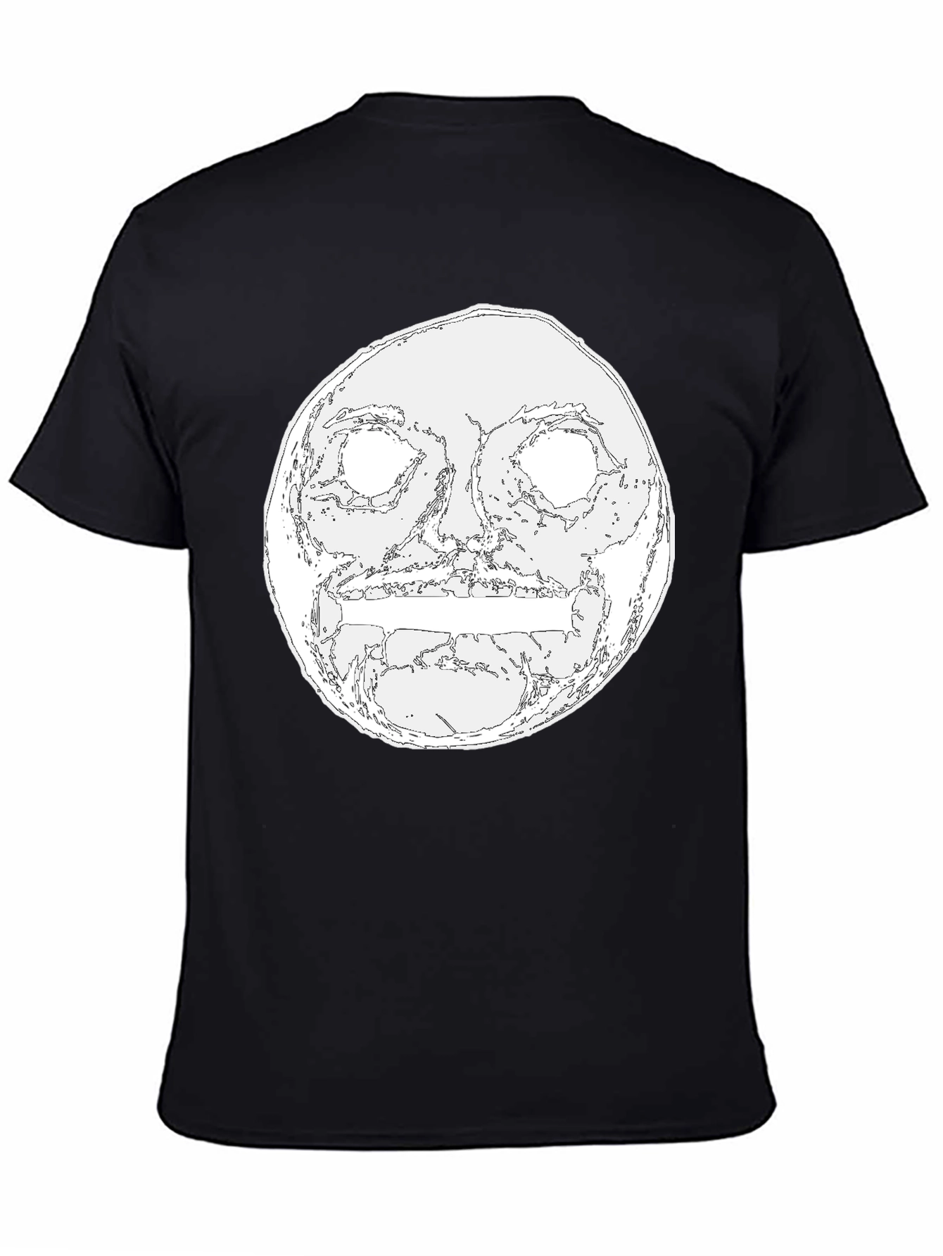 Black Men's Black Graphic Tee - Moon Face Design view 4