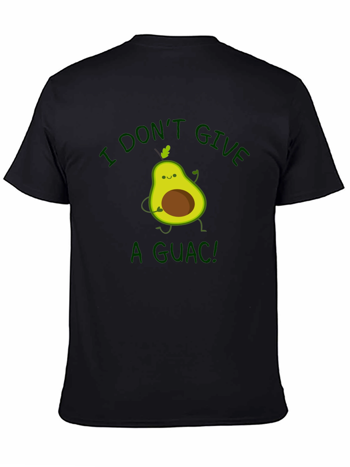 Black I Don't Give a Guac! Avocado Graphic T-Shirt view 4
