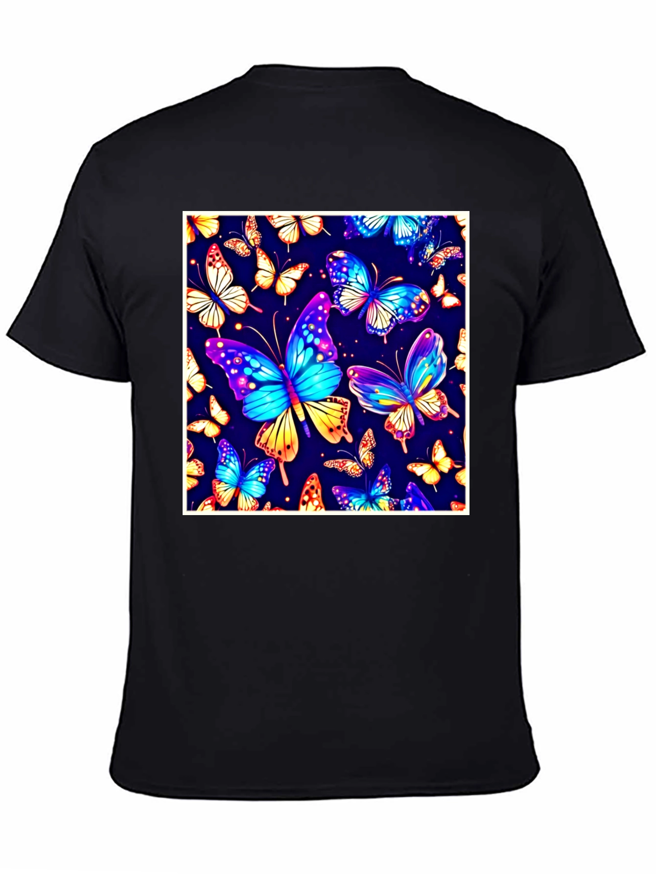 Black Butterfly Print T-Shirt - Vibrant Graphic Tee view 4