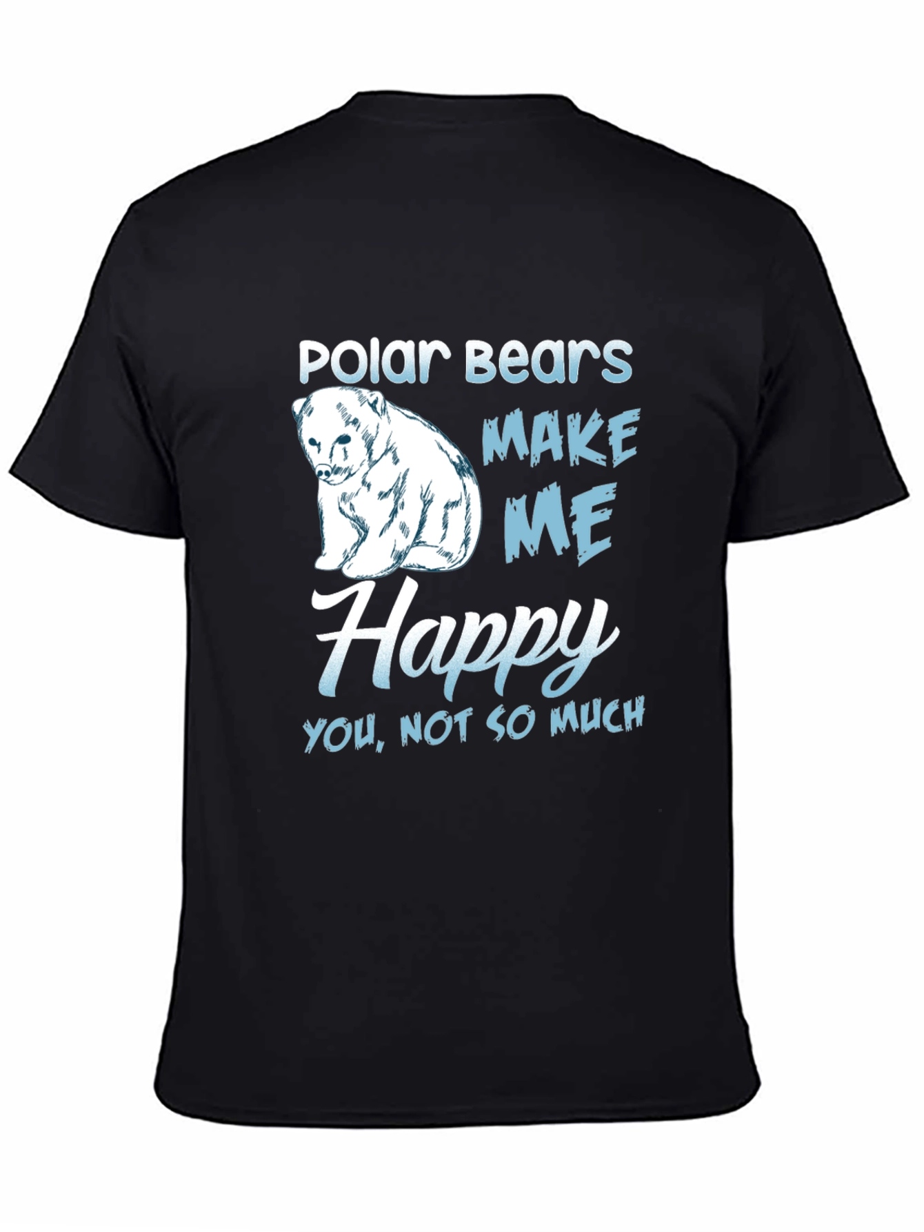 Black Polar Bear Graphic T-Shirt - Makes Me Happy view 4