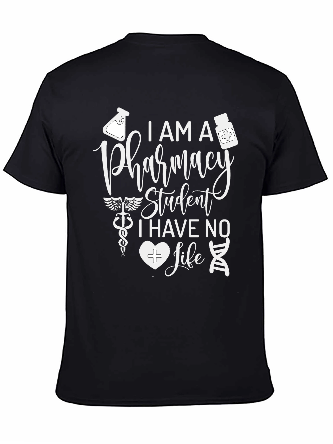 Black Pharmacy Student T-Shirt - Funny Design view 4