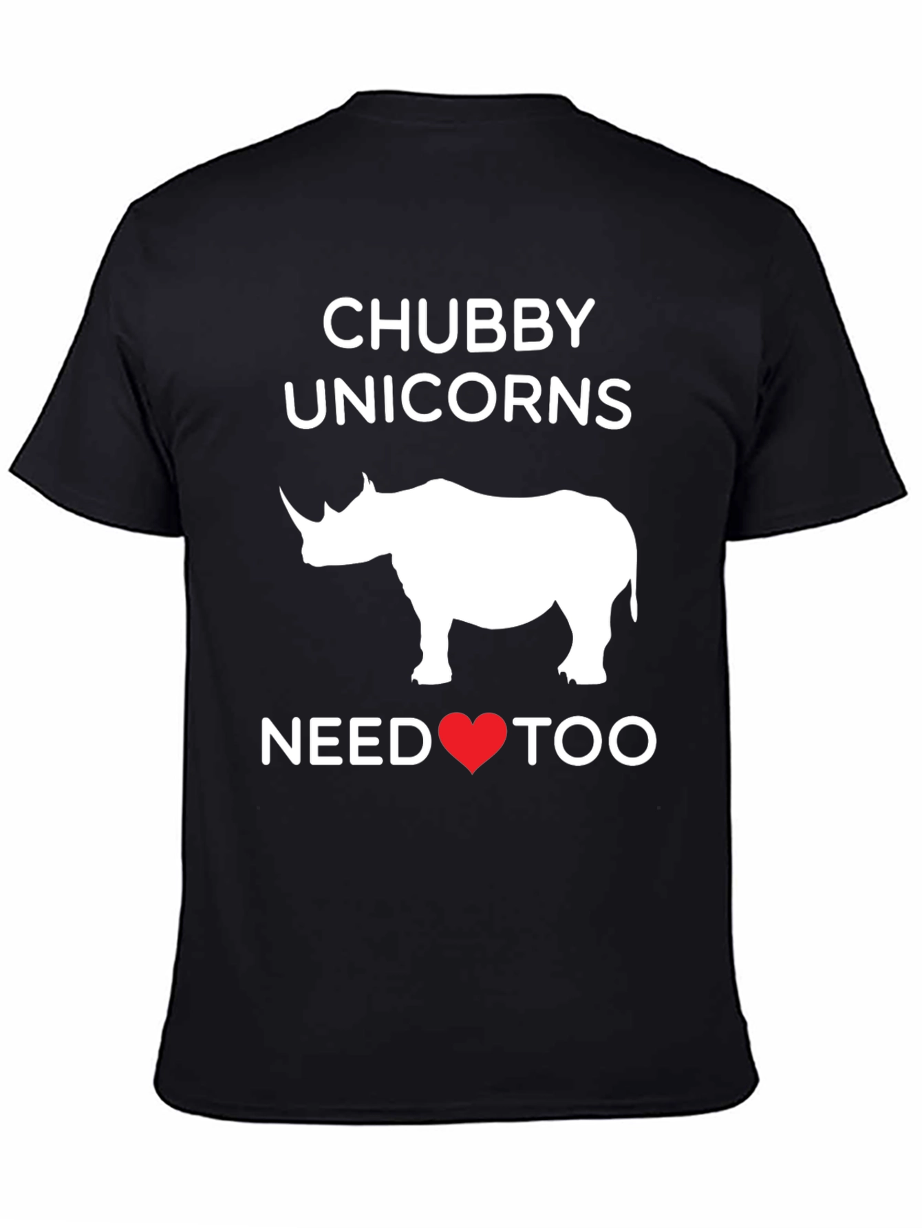 Black Chubby Unicorns Need Love T-Shirt, Funny Graphic Tee view 4