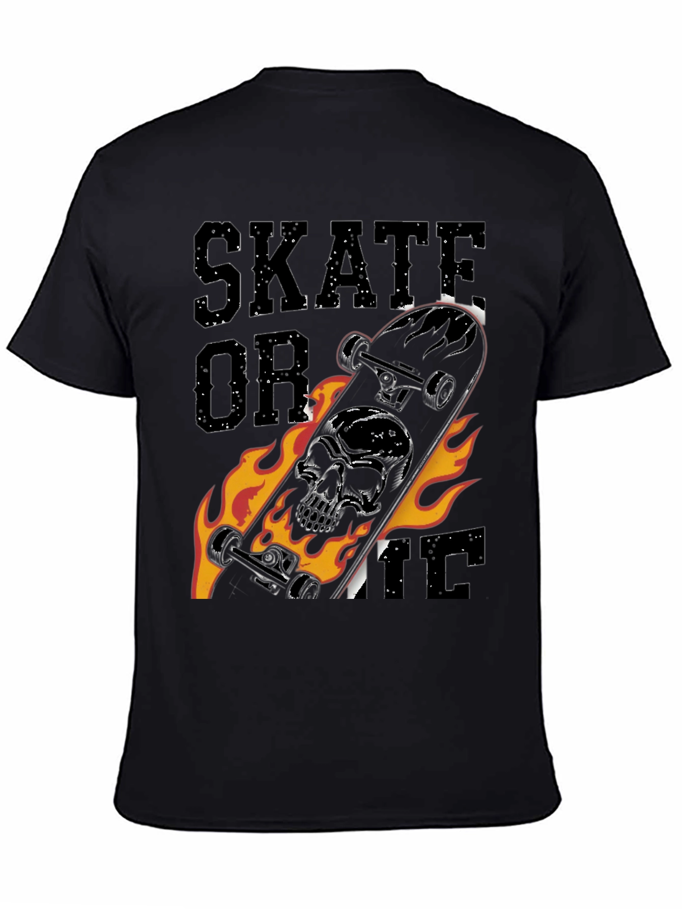 Black Skate or Die Skull Skateboard T-Shirt view 4
