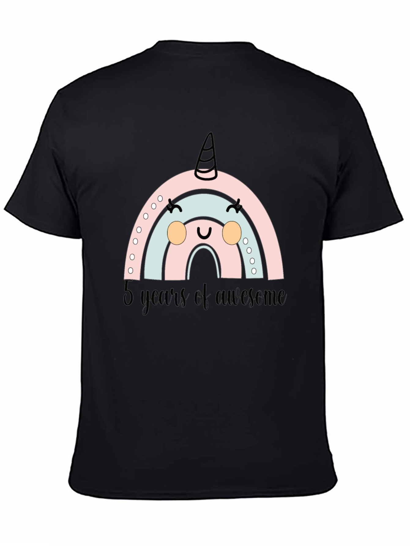 Cute Rainbow Unicorn 5th Birthday T-Shirt - 4