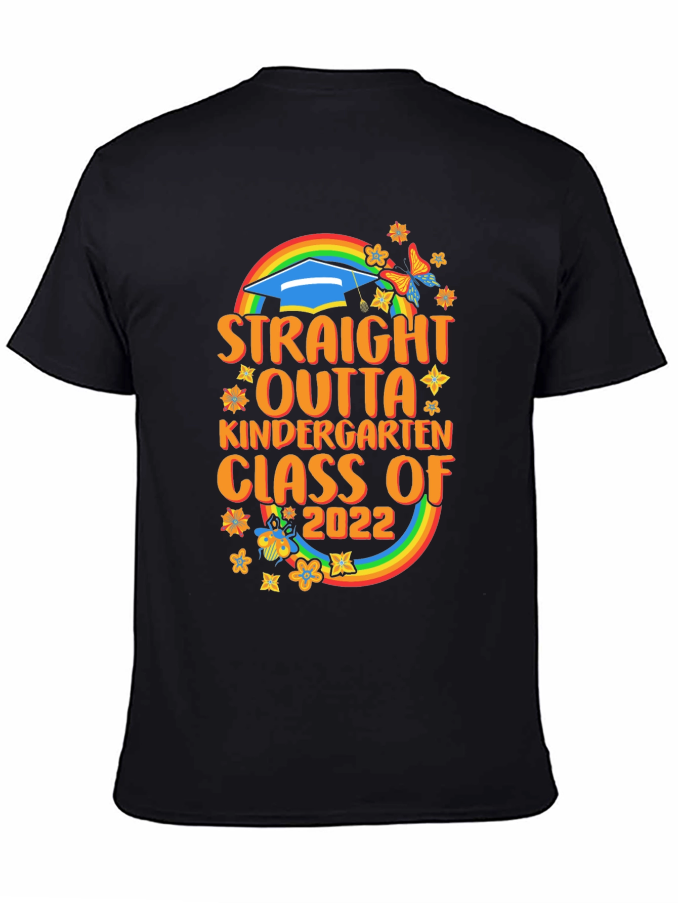Black Straight Outta Kindergarten Class of 2022 Graduation T-Shirt view 4