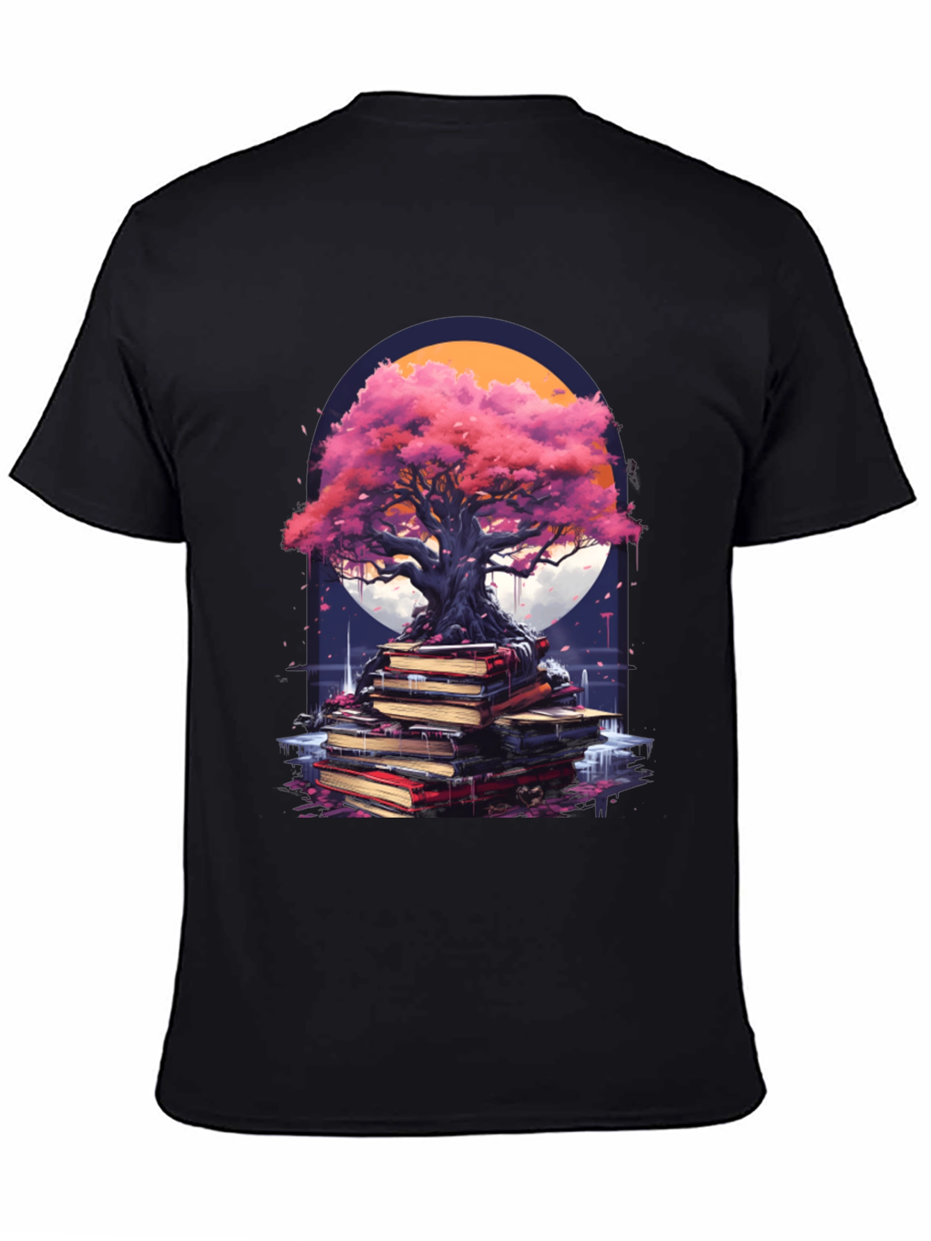 Black Enlightenment Tree on Books T-Shirt view 4