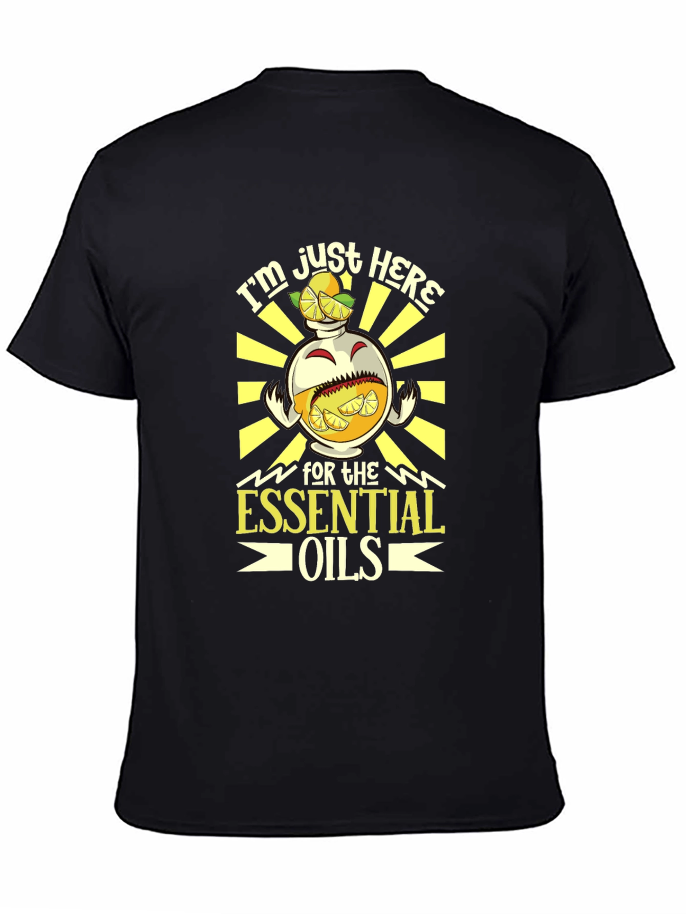 Black Essential Oils Graphic Tee - Black Cotton Blend view 4