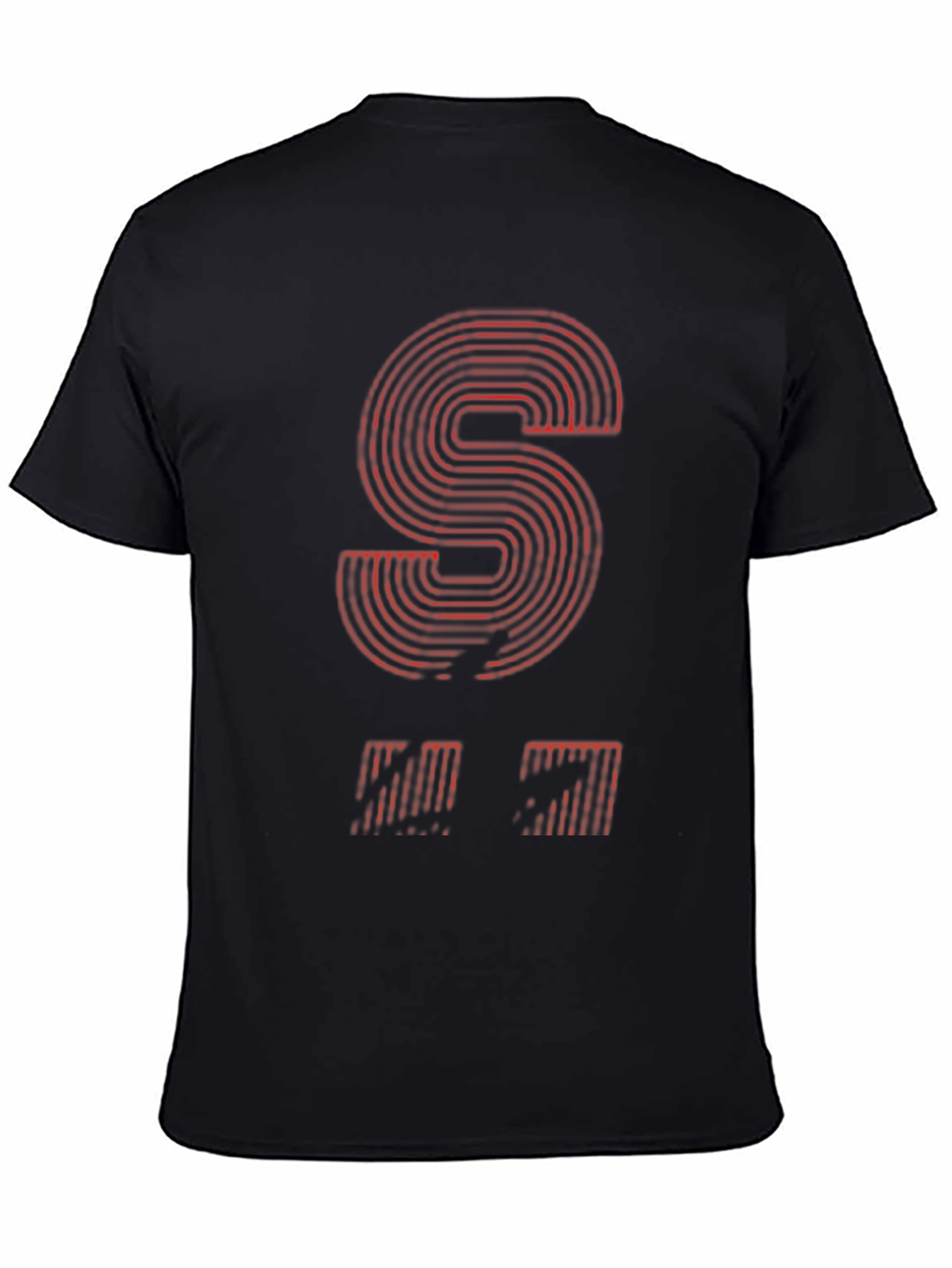 Black Retro S Graphic Black T-Shirt view 4