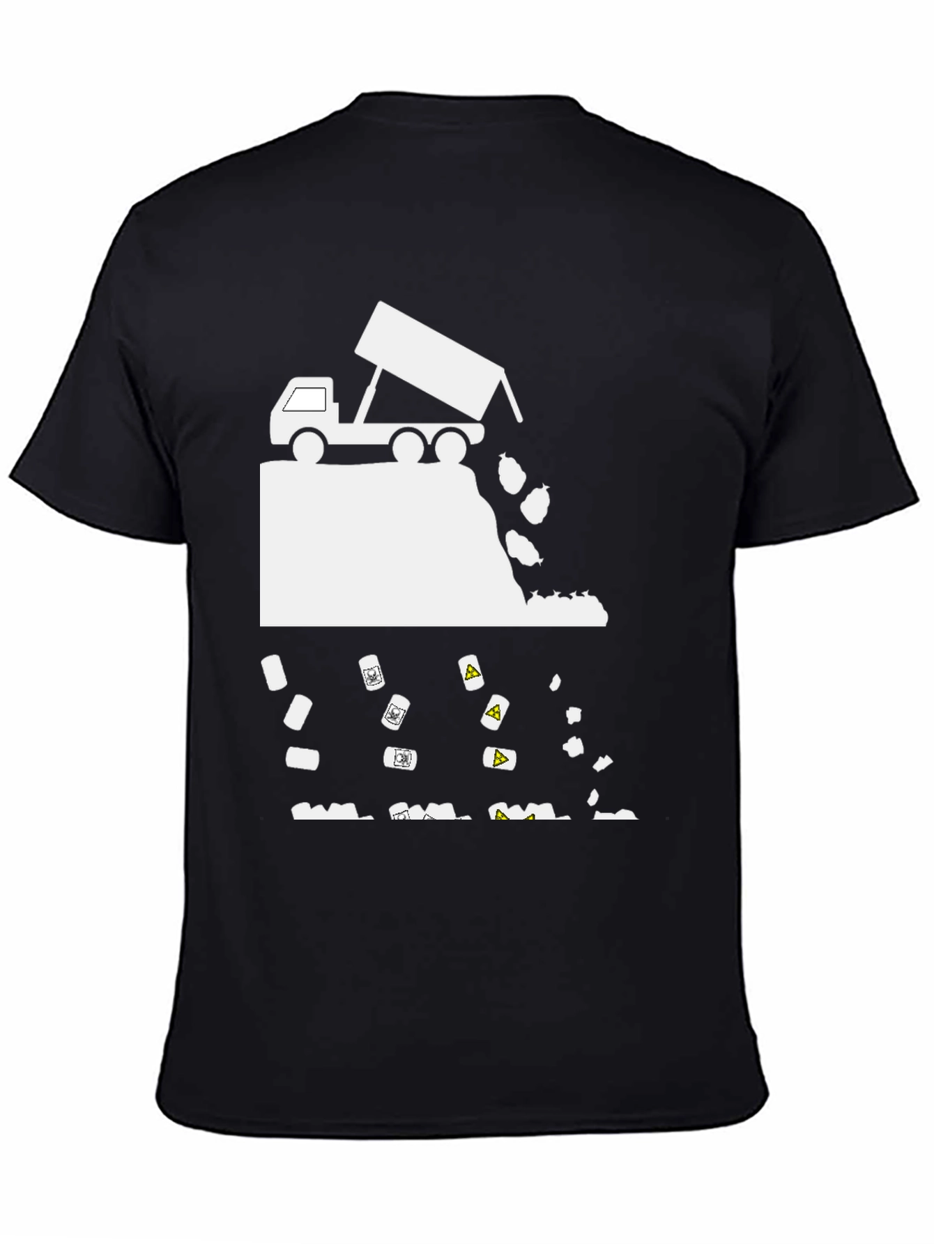 Black Dump Truck T-Shirt - Funny Toxic Waste Design view 4