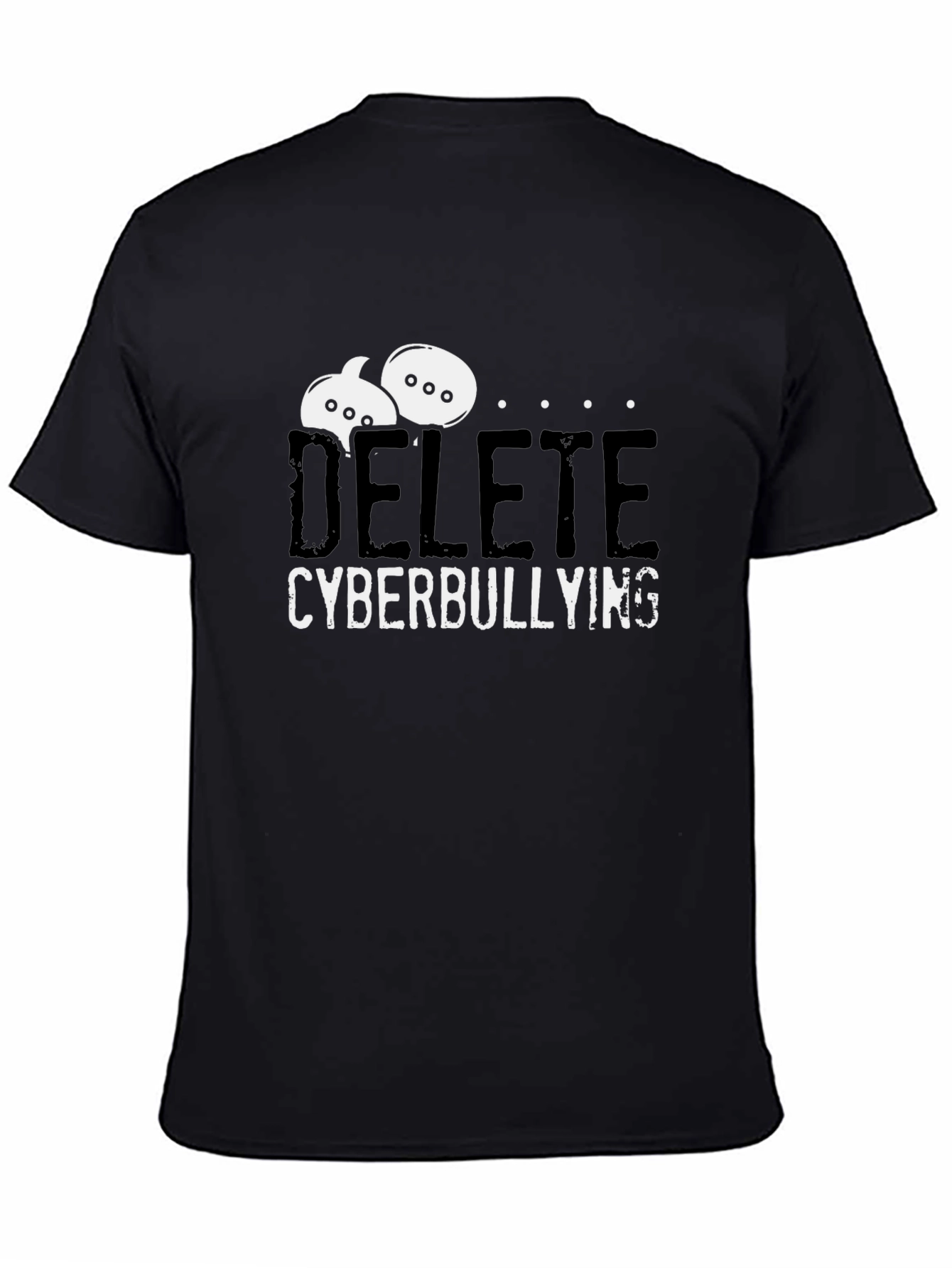 Black Delete Cyberbullying T-Shirt - Anti-Bullying Tee view 4