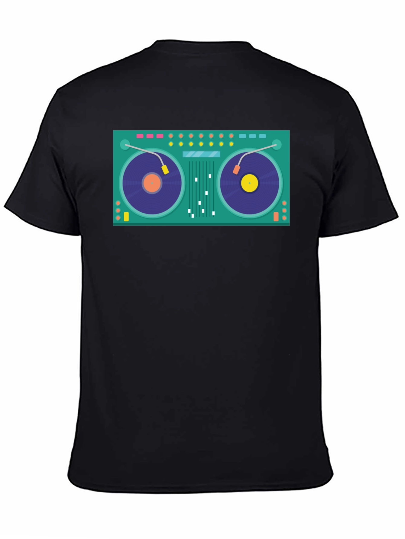 Black DJ Turntable Graphic Black T-Shirt view 4