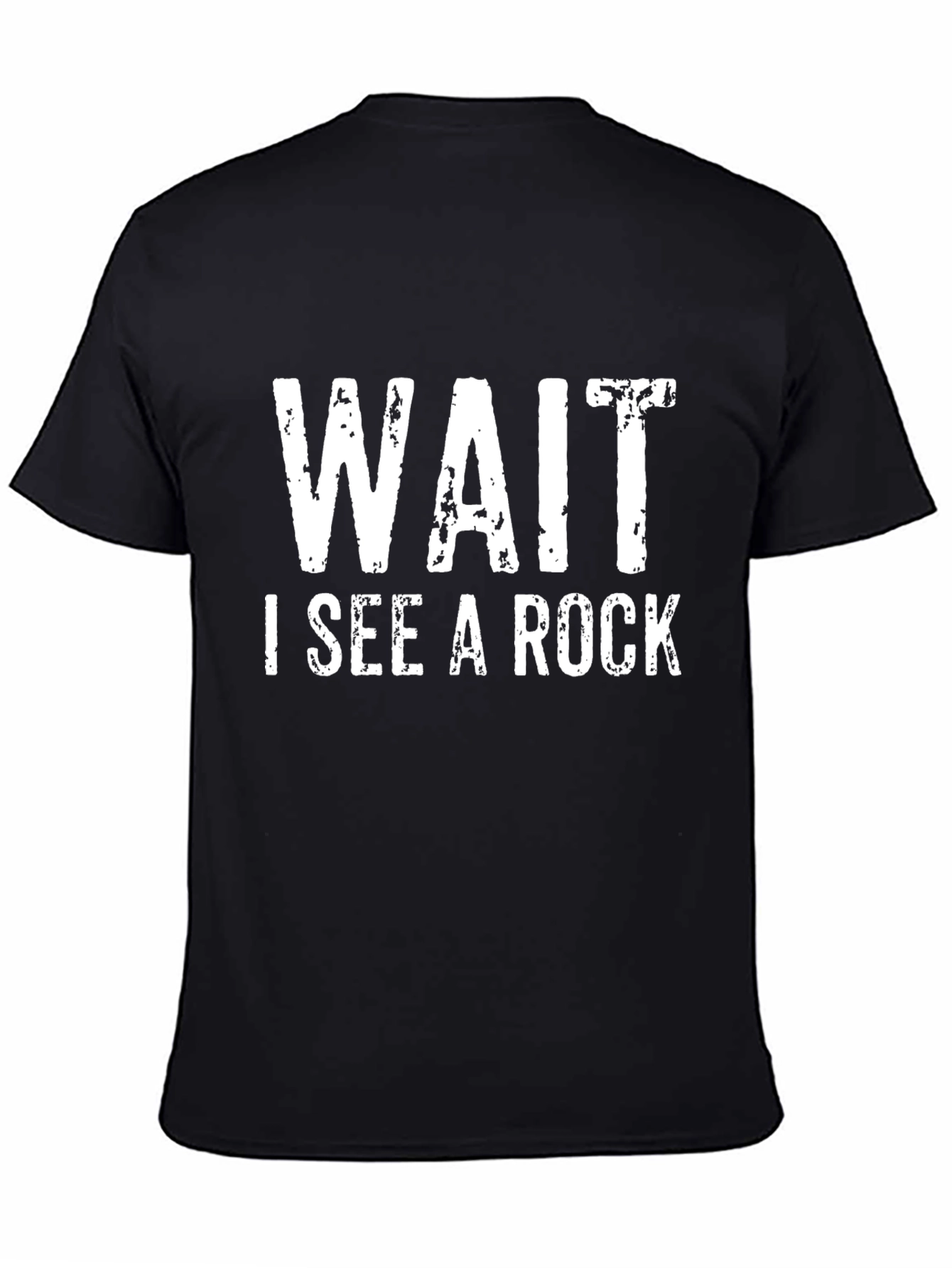 Black Wait I See A Rock Graphic T-Shirt - Black Cotton Tee view 4