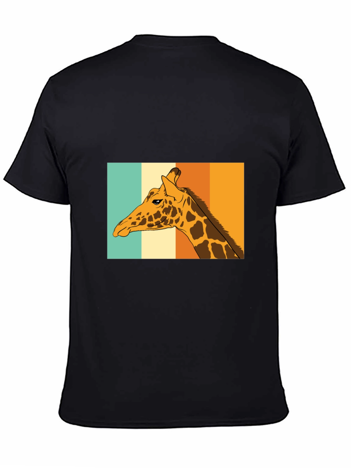 Black Retro Giraffe T-Shirt - Cool Animal Graphic Tee view 4