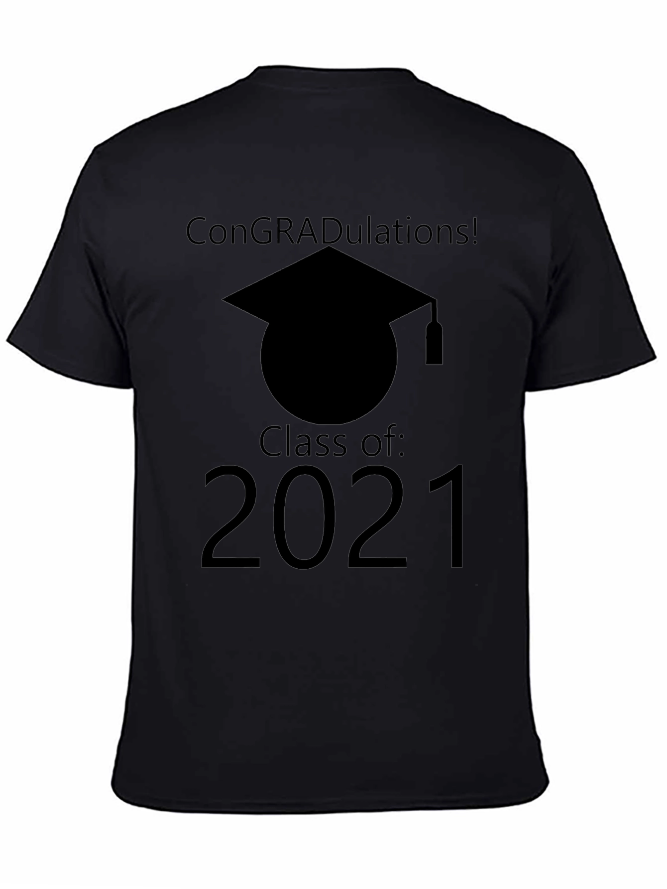 Black Class of 2021 Graduation T-Shirt view 4