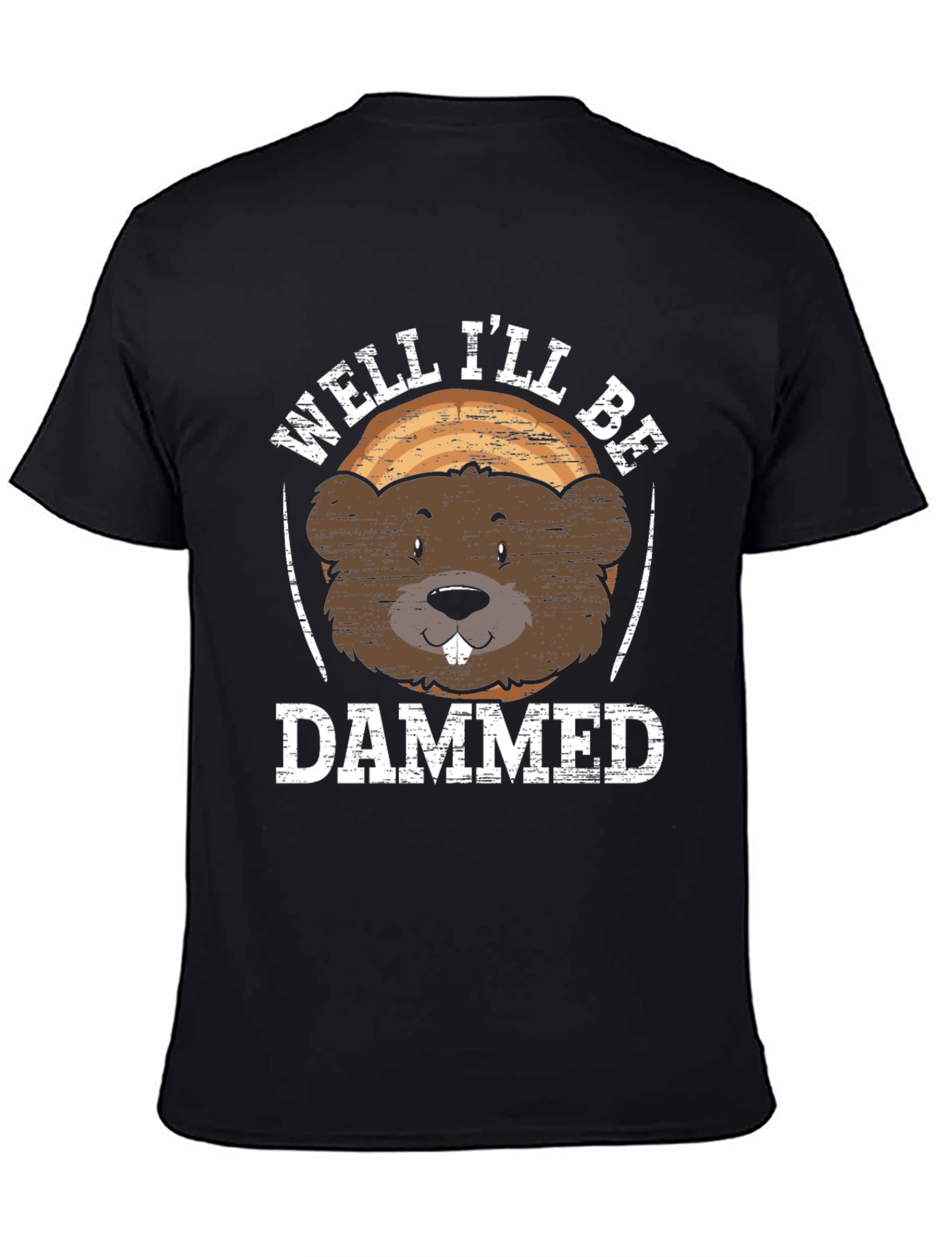 Black Well I'll Be Dammed Beaver Graphic T-Shirt view 4