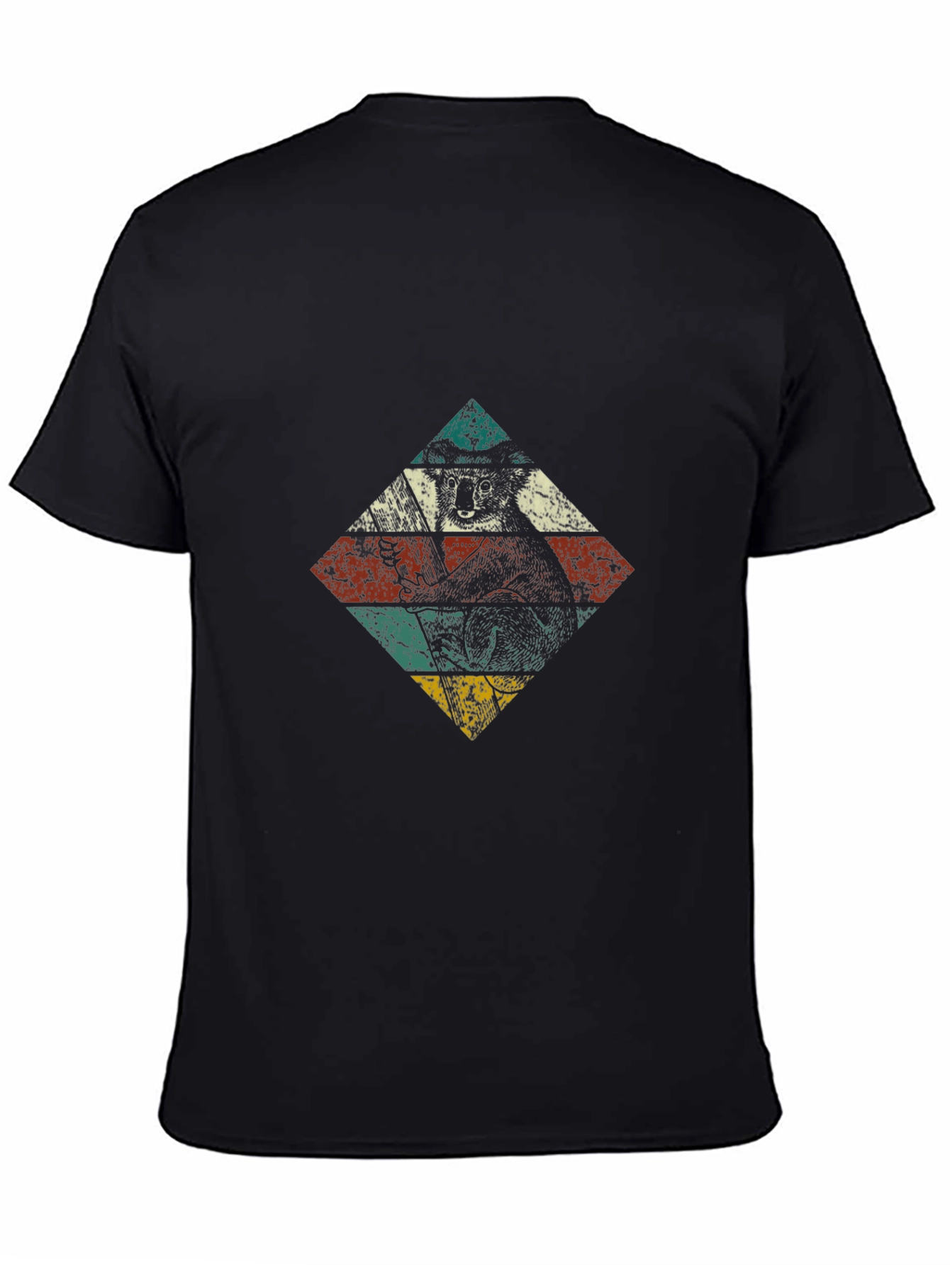 Black Retro Koala Bear Diamond Graphic Tee view 4