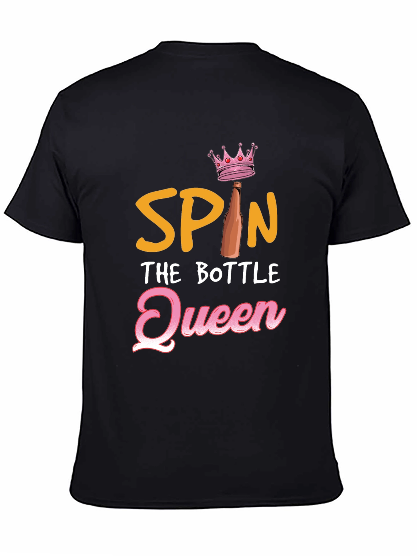Black Spin the Bottle Queen T-Shirt view 4