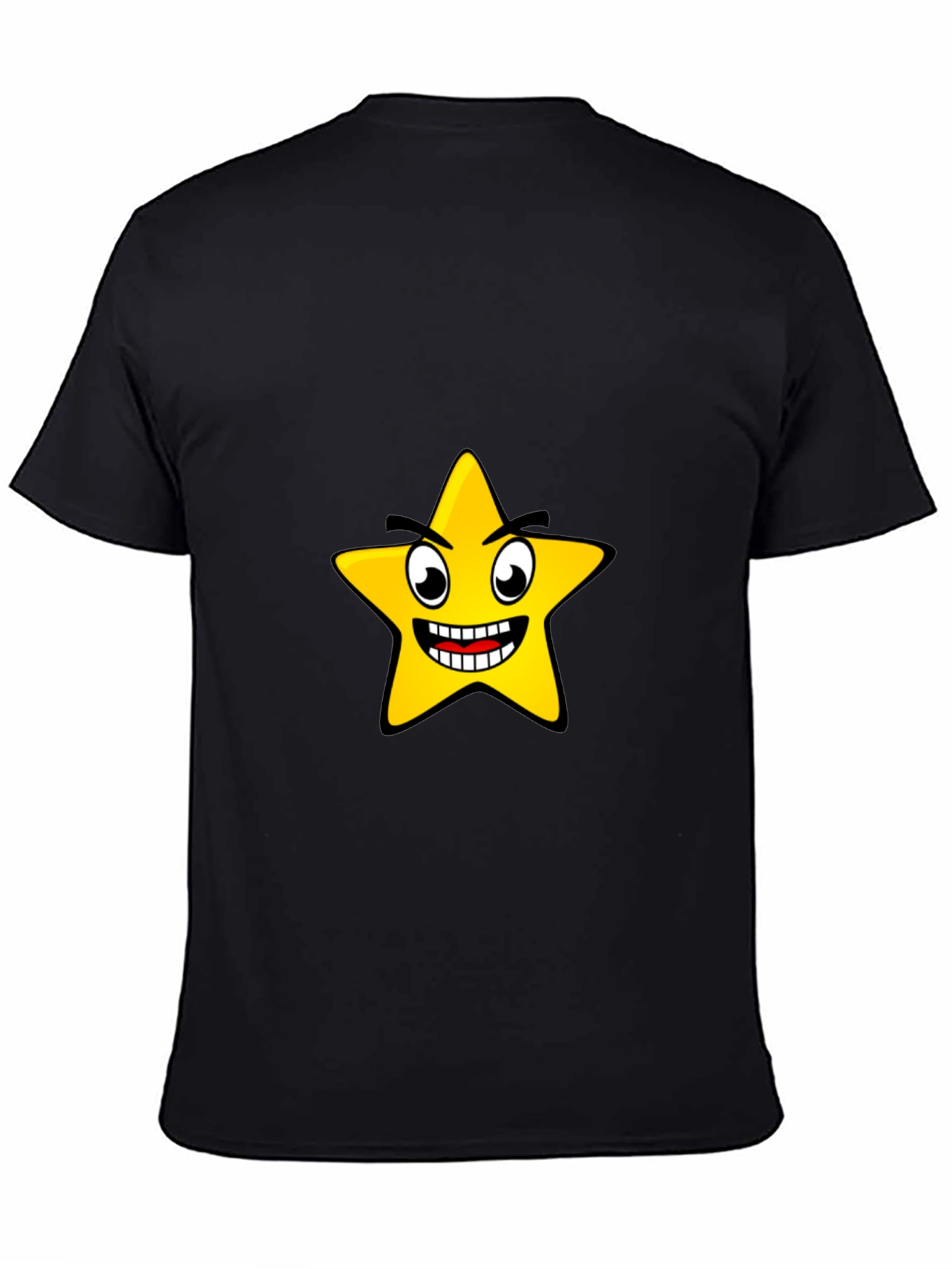 Black Funny Star Graphic Black T-Shirt view 4