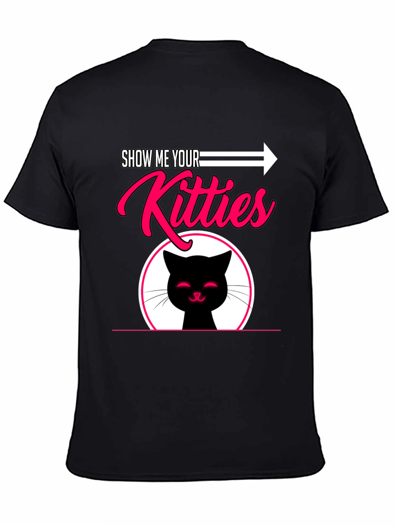 Black Show Me Your Kitties Graphic T-Shirt view 4