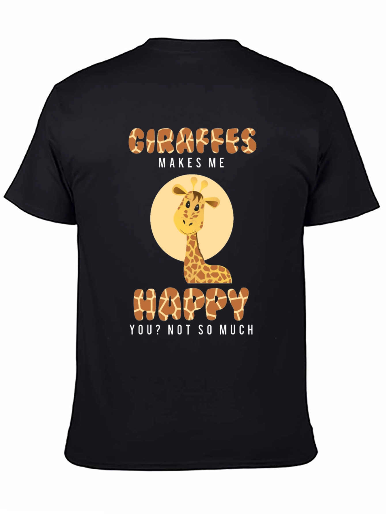Black Giraffe Makes Me Happy T-Shirt view 4