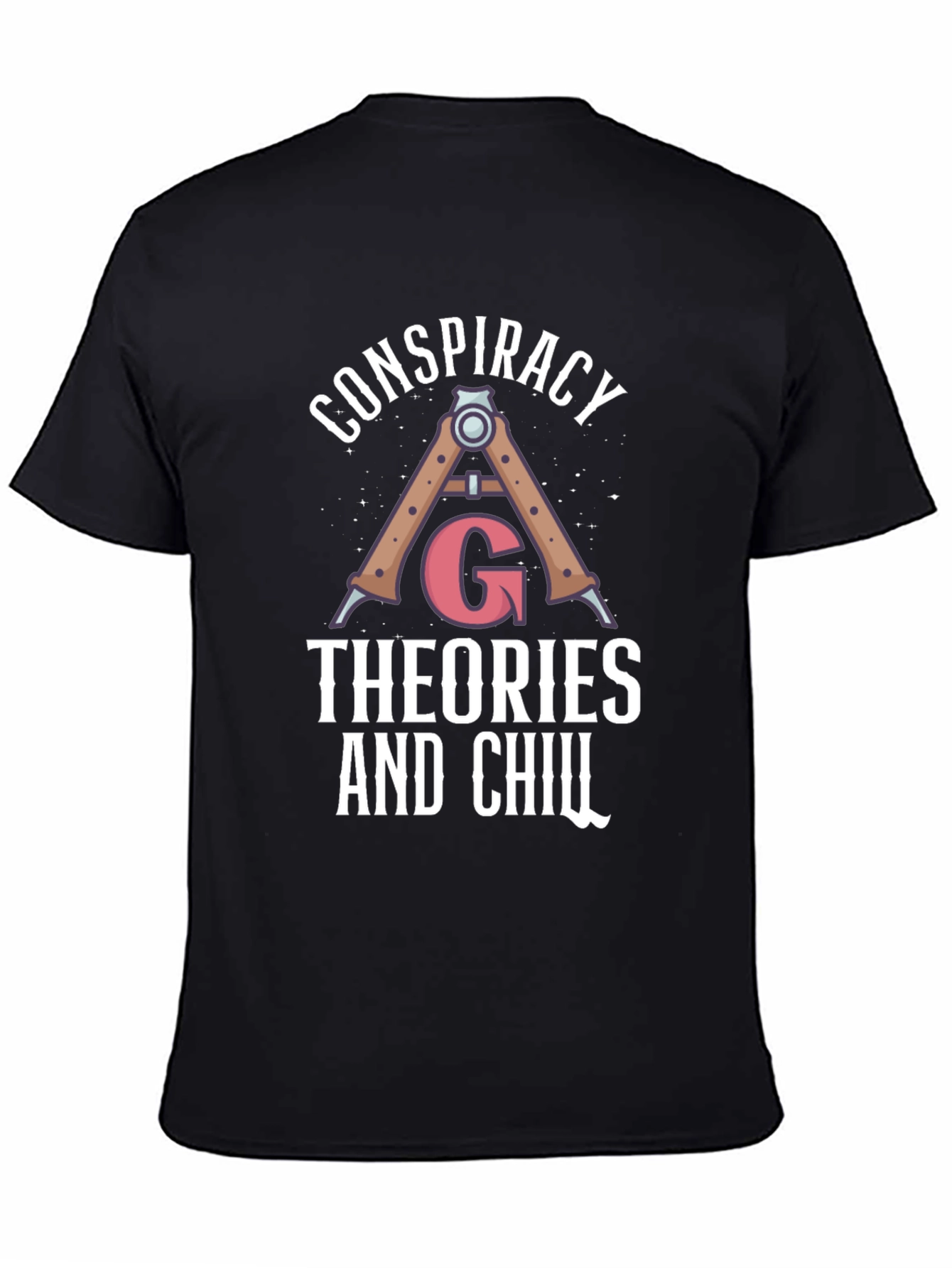 Black Conspiracy Theories and Chill Black T-Shirt view 4