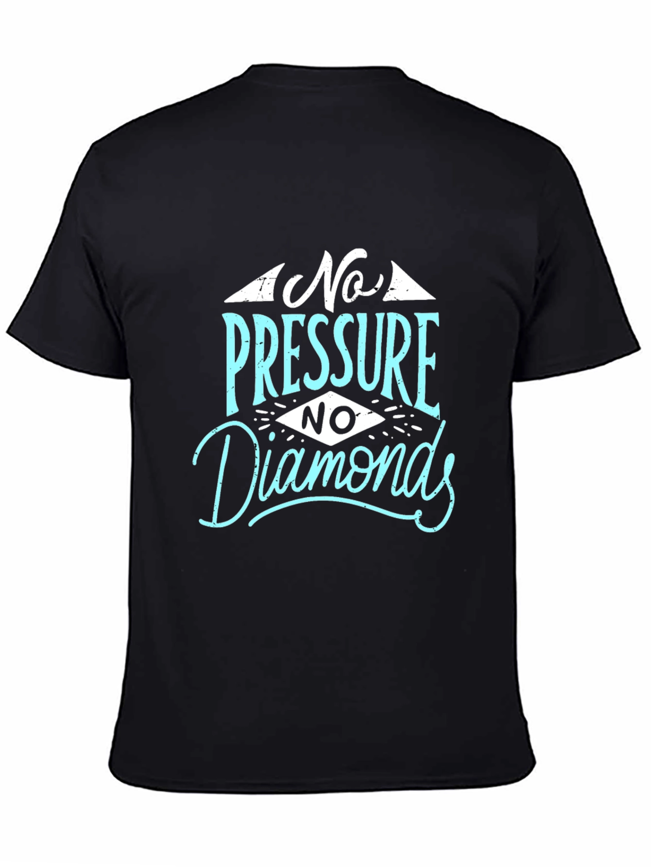 Black No Pressure No Diamonds Graphic Tee - Black Cotton view 4