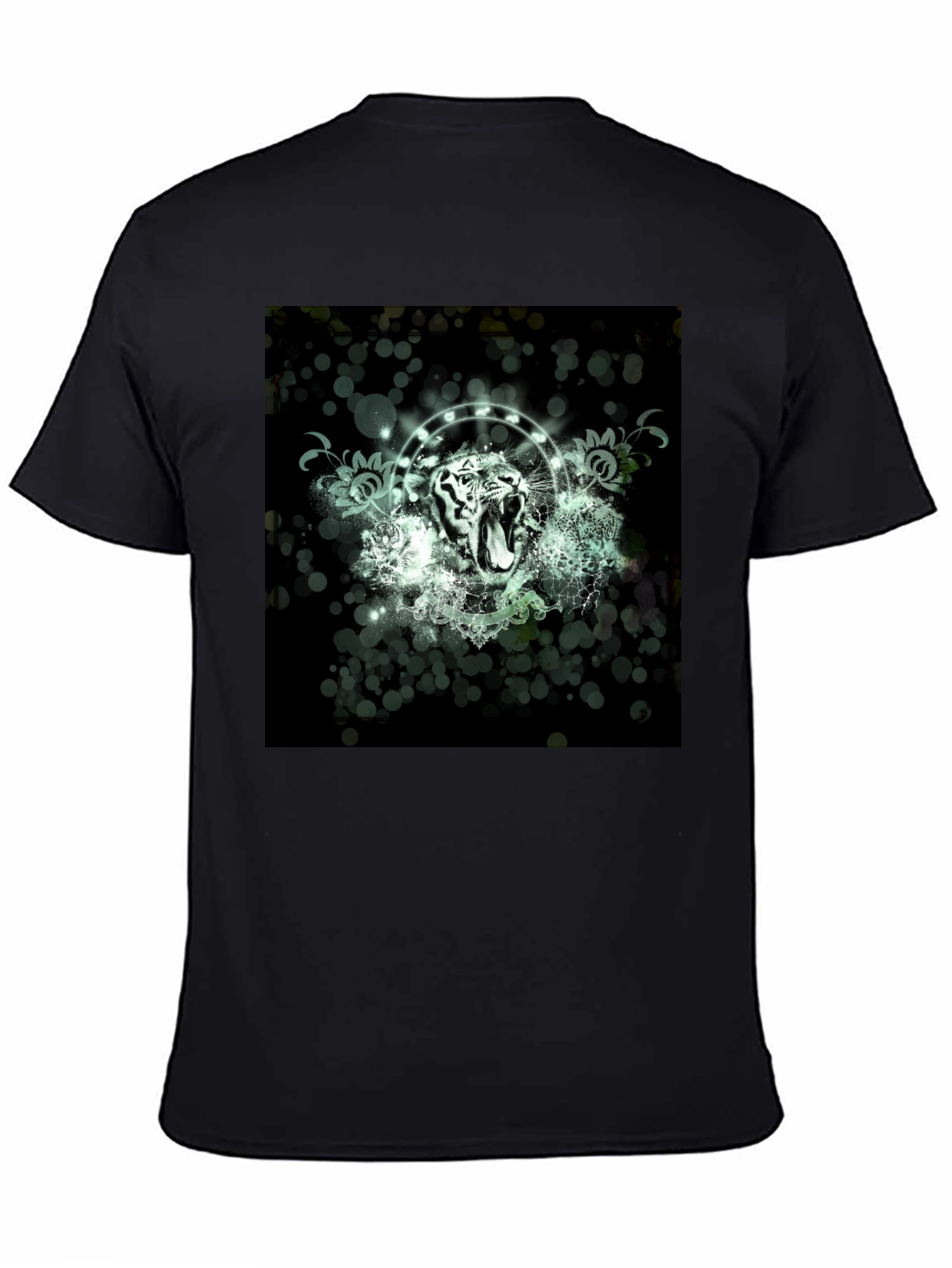 Black Tiger Graphic Print Black T-Shirt view 4