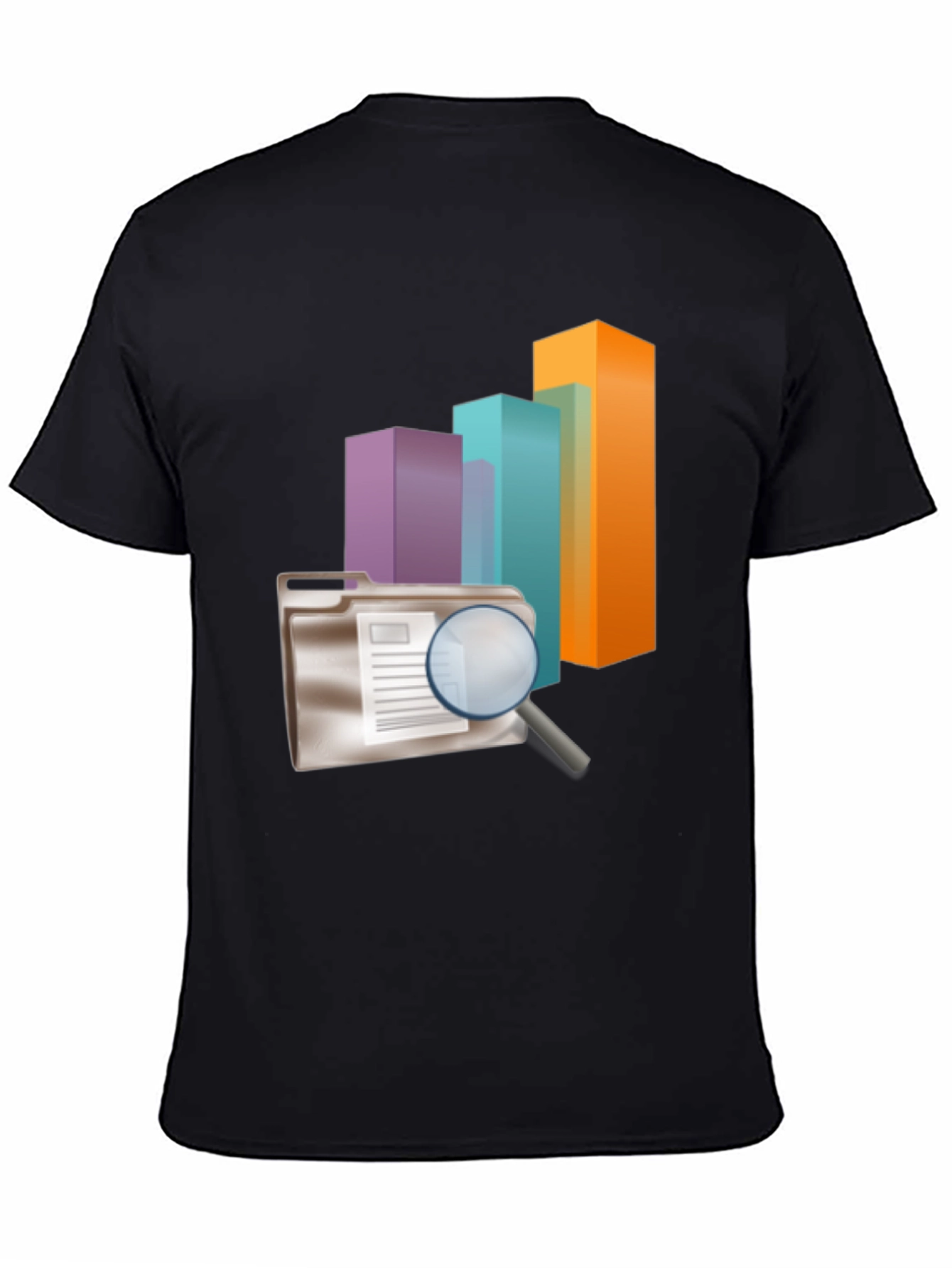 Black Data Analysis T-Shirt - Black Cotton Blend view 4