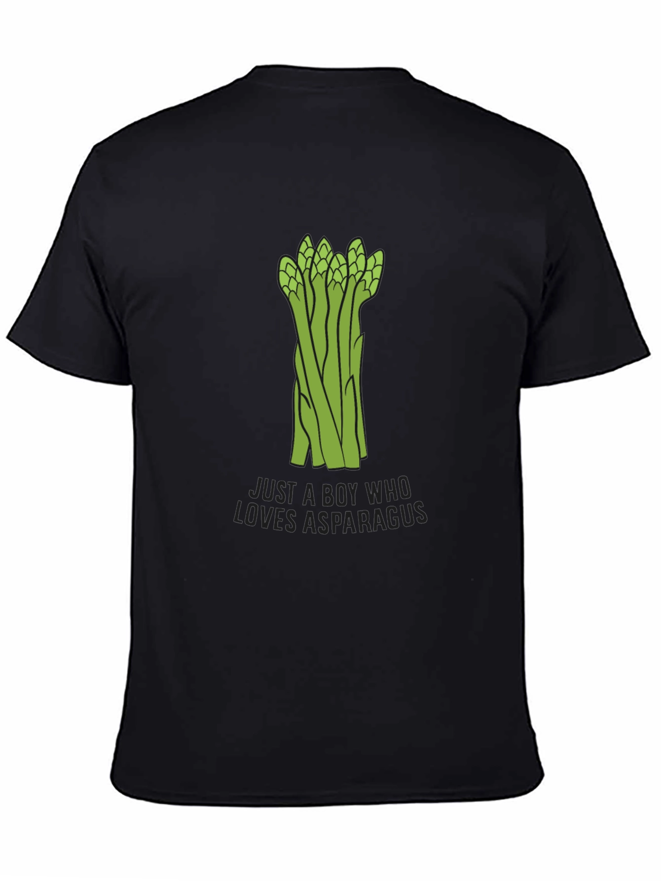 Black Asparagus Lover Men's Black T-Shirt - Funny Foodie Tee view 4