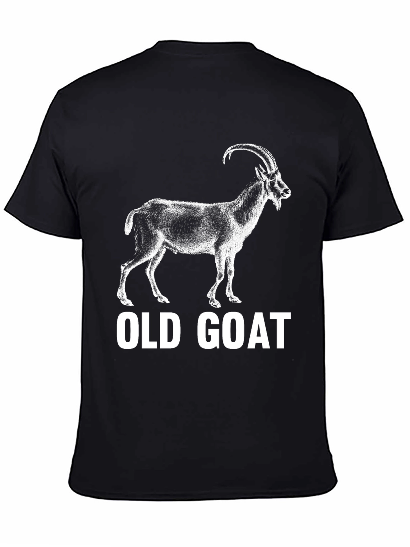 Black Old Goat T-Shirt - Unique Animal Graphic Tee view 4