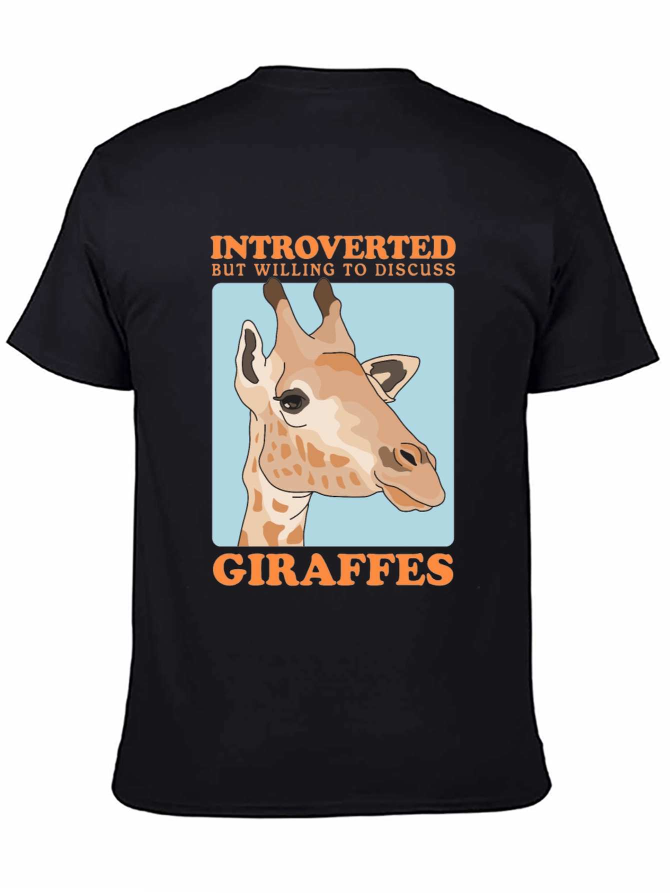 Black Introverted Giraffe Graphic T-Shirt view 4