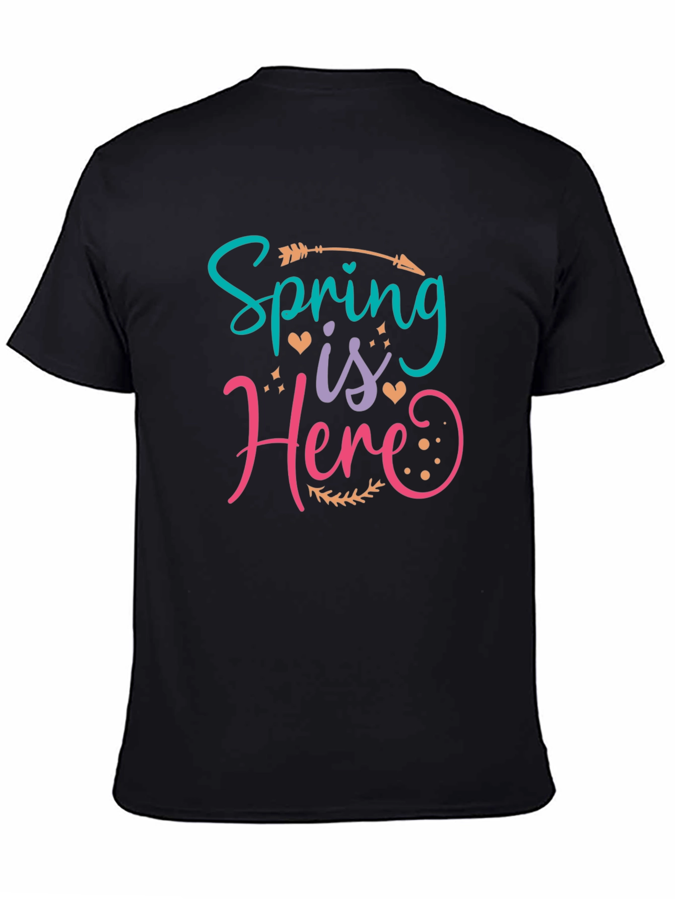 Black Spring is Here T-Shirt - Black Cotton Blend view 4