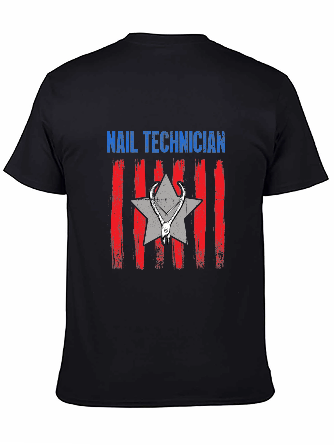 Black Nail Technician Graphic T-Shirt view 4