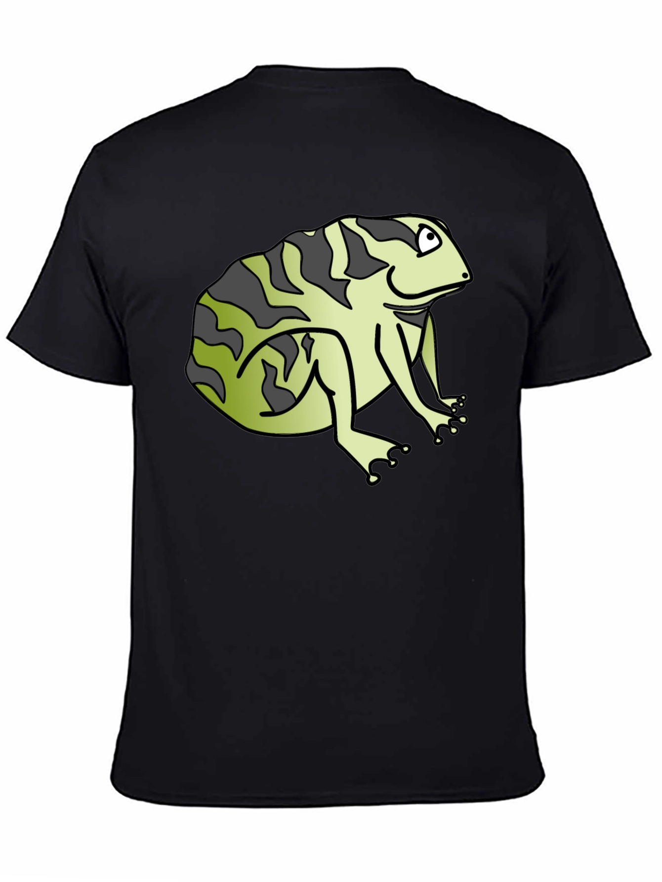 Black Funny Frog Graphic Black T-Shirt view 4